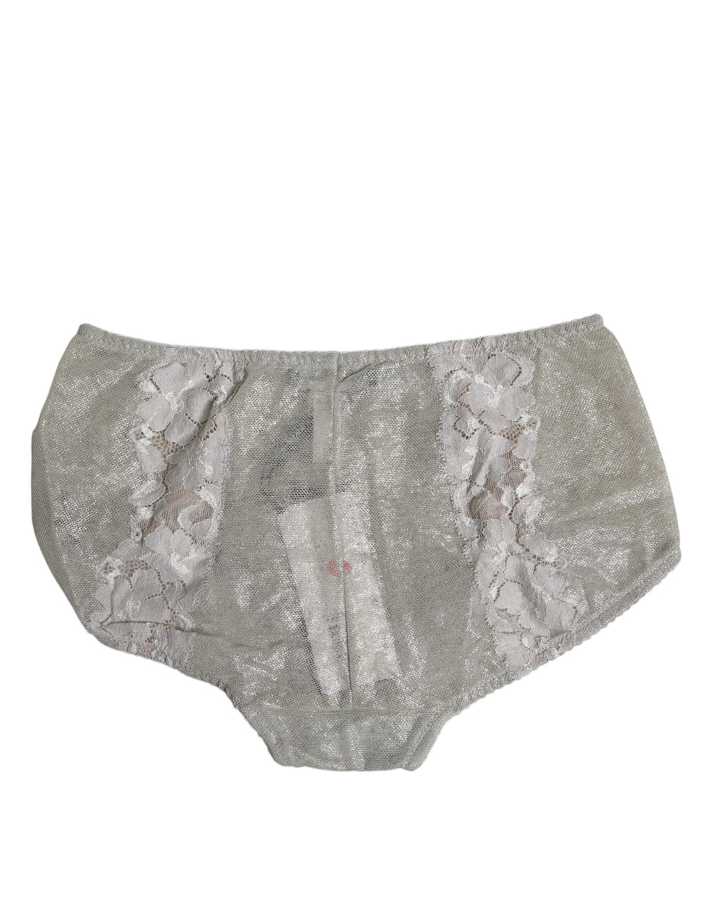 Dolce &amp; Gabbana – Graue Höschenunterwäsche aus Baumwoll-Blumenspitze mit hoher Taille