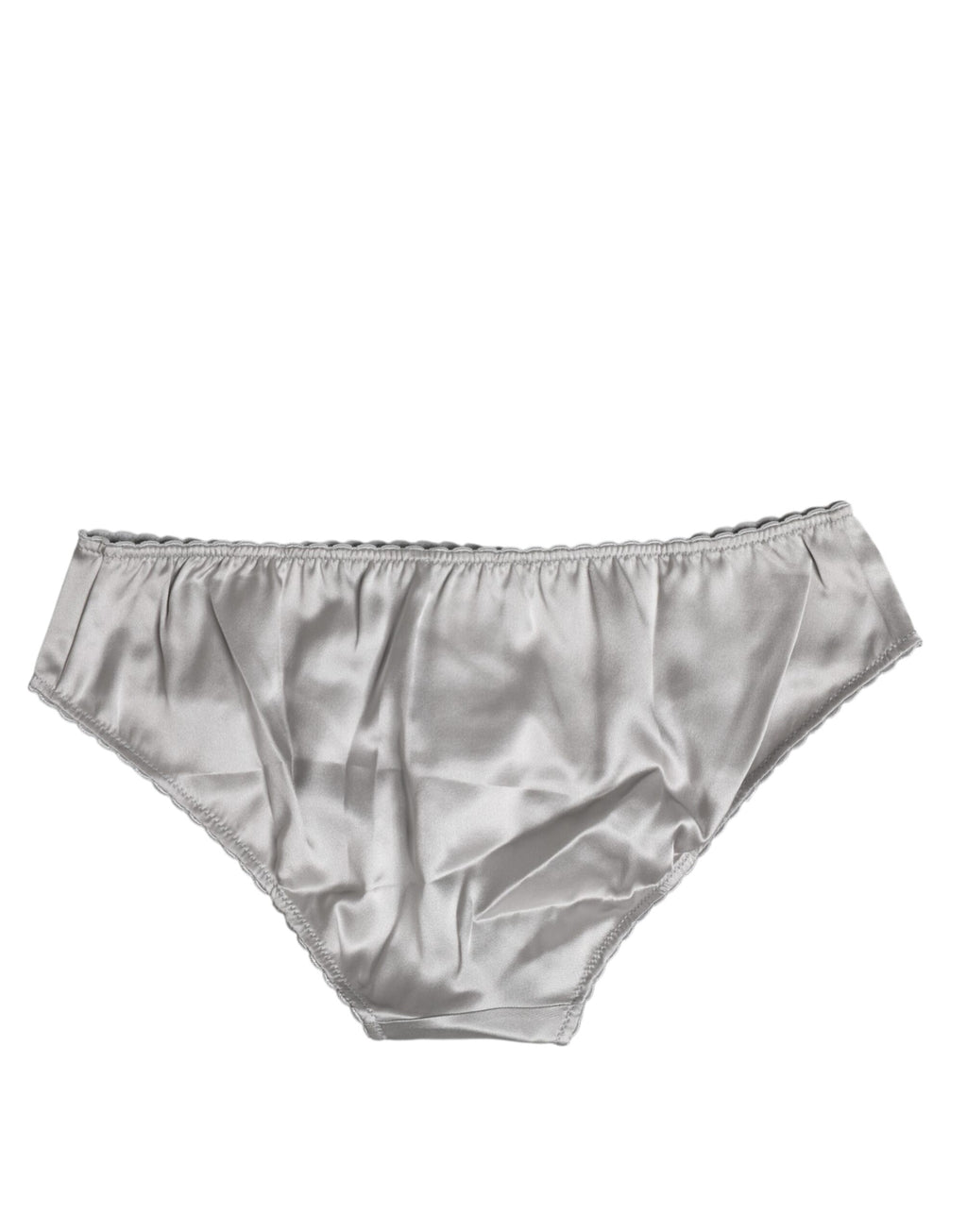 Dolce &amp; Gabbana – Graue Stretch-Hose aus Seide mit niedriger Taille
