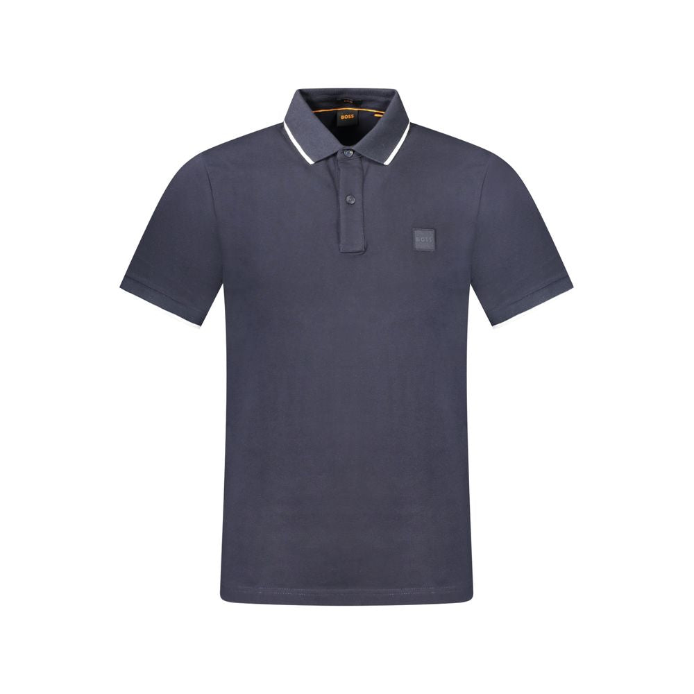 Hugo Boss – Blaues Poloshirt aus Baumwolle