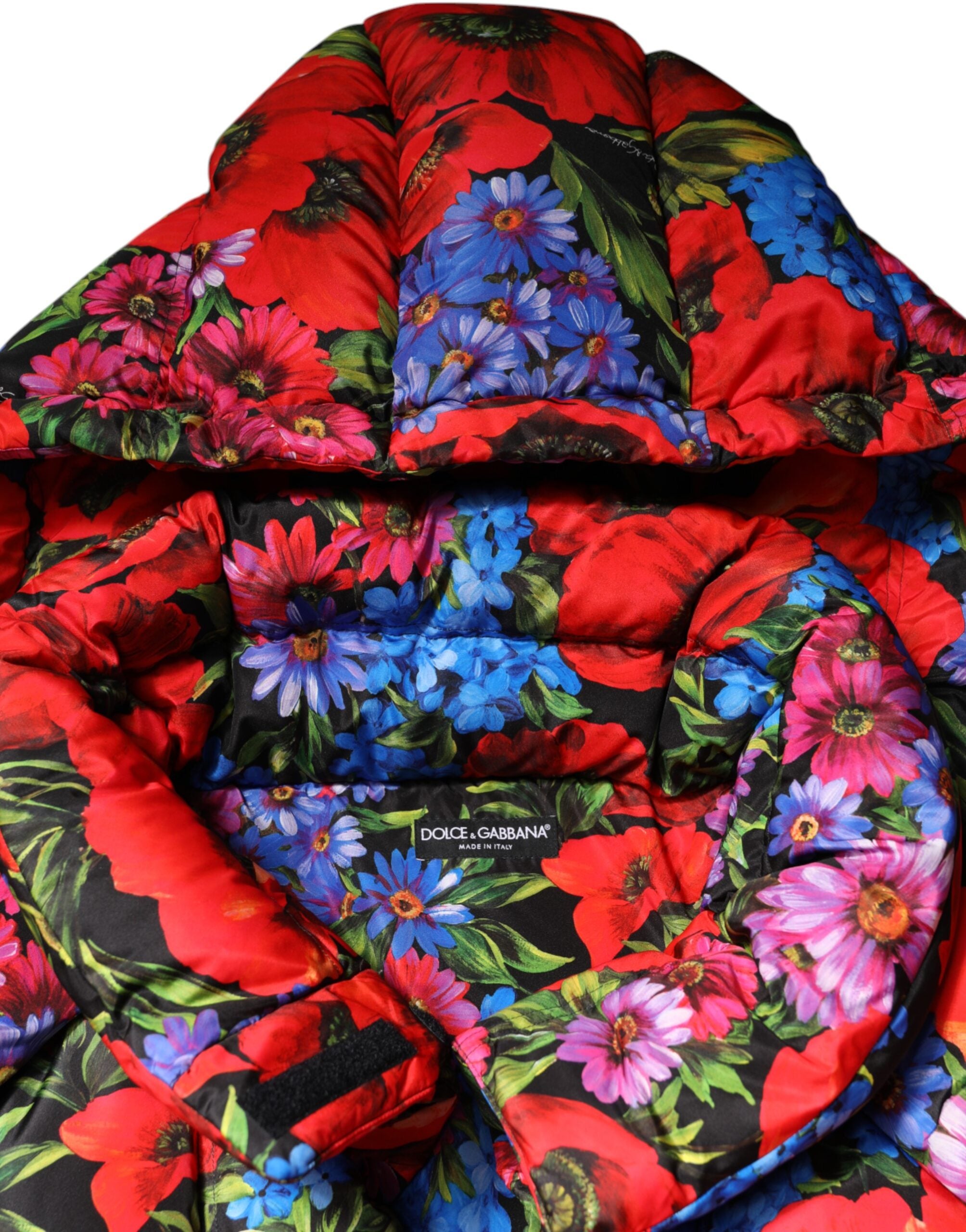 Dolce &amp; Gabbana – Pufferjacke mit Kapuze und mehrfarbigem Blumenmuster
