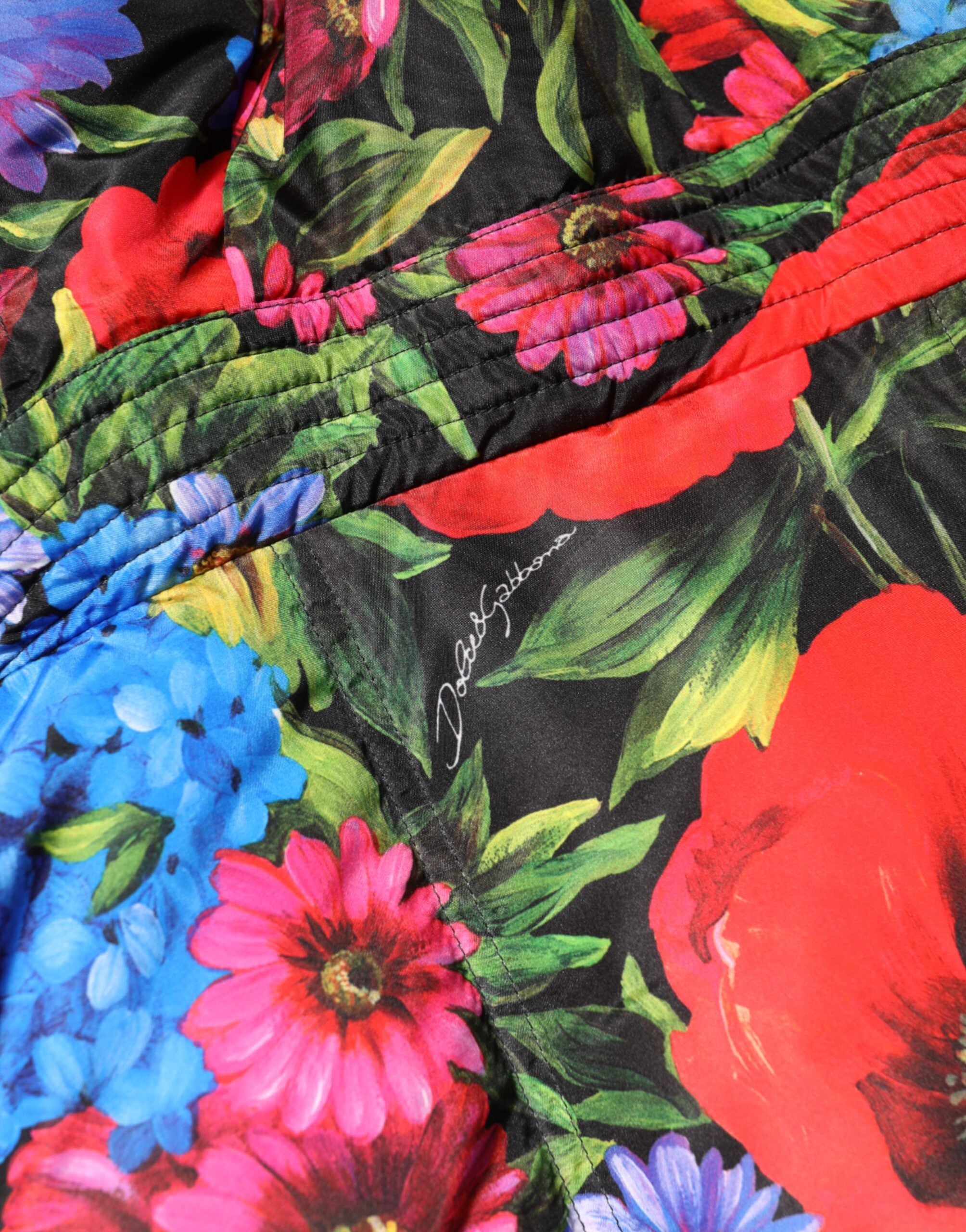 Dolce &amp; Gabbana – Pufferjacke mit Kapuze und mehrfarbigem Blumenmuster