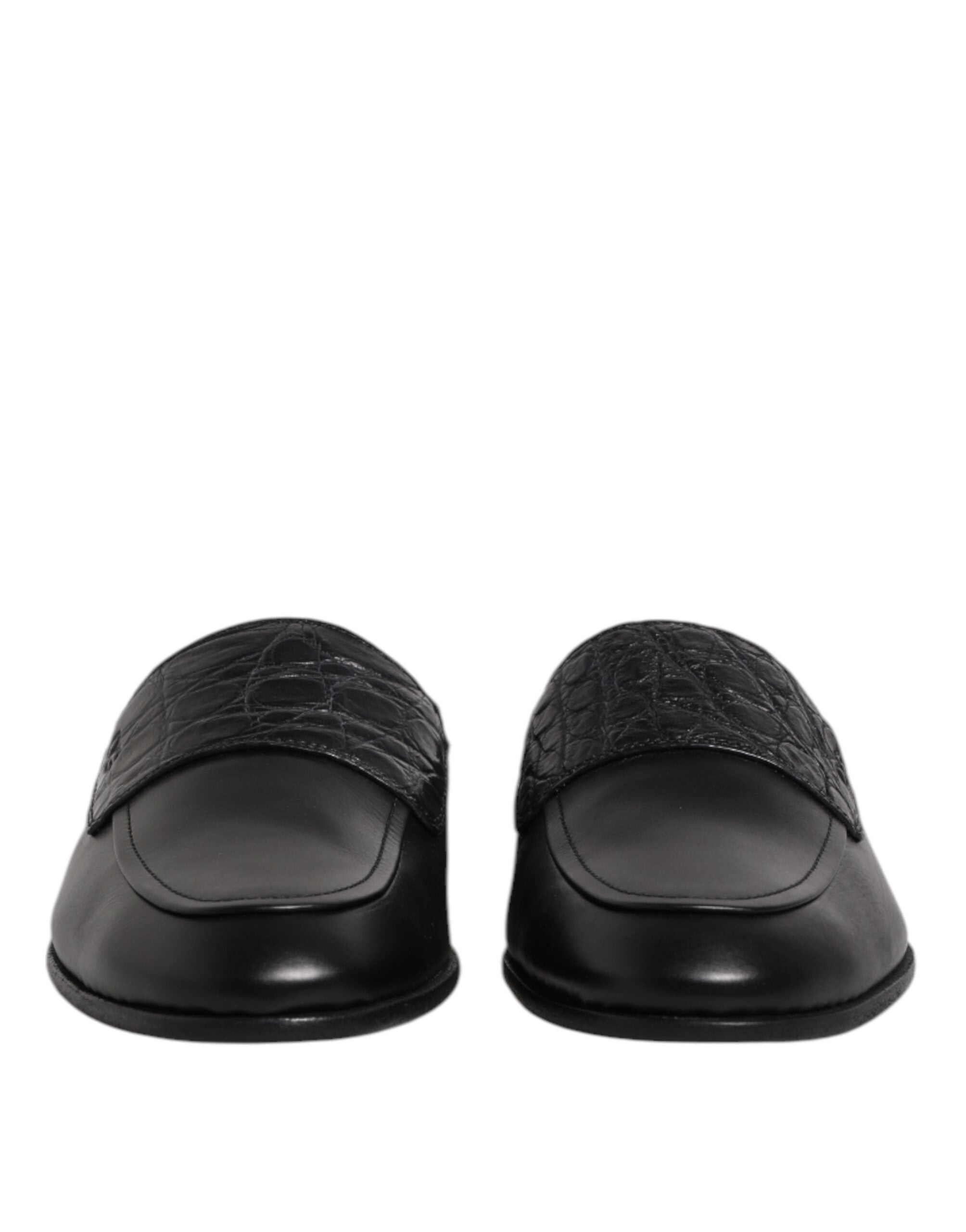 Mocassins à enfiler en cuir de veau noir Dolce &amp; Gabbana