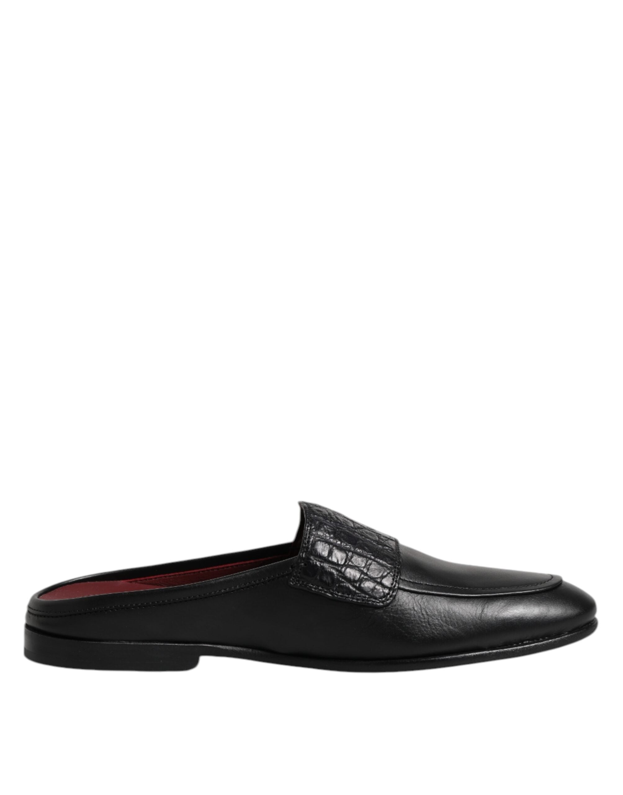 Mocassins à enfiler en cuir de veau noir Dolce &amp; Gabbana