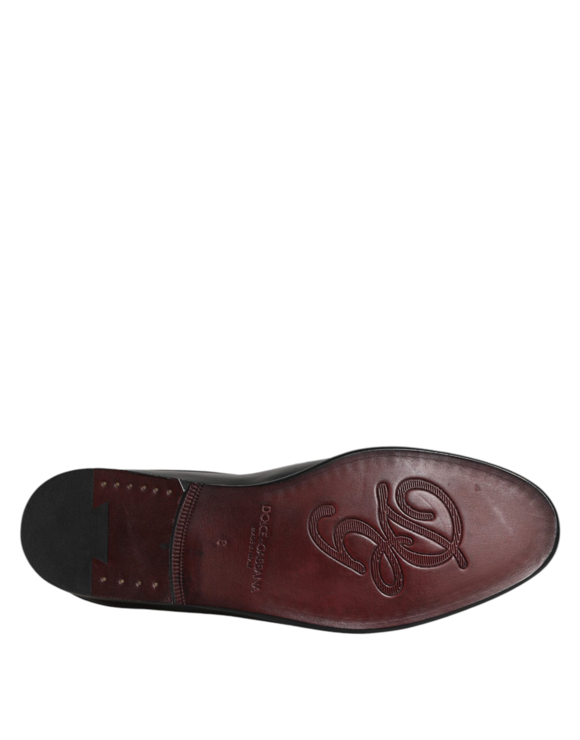 Mocassins à enfiler en cuir de veau noir Dolce &amp; Gabbana