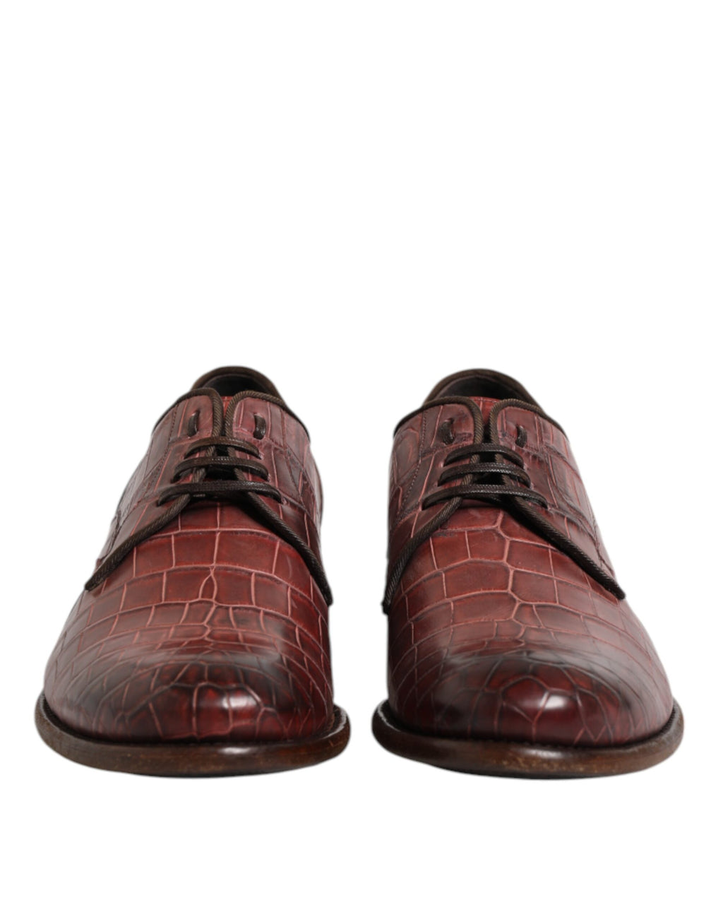 Chaussures Derby à lacets en cuir bordeaux Dolce &amp; Gabbana