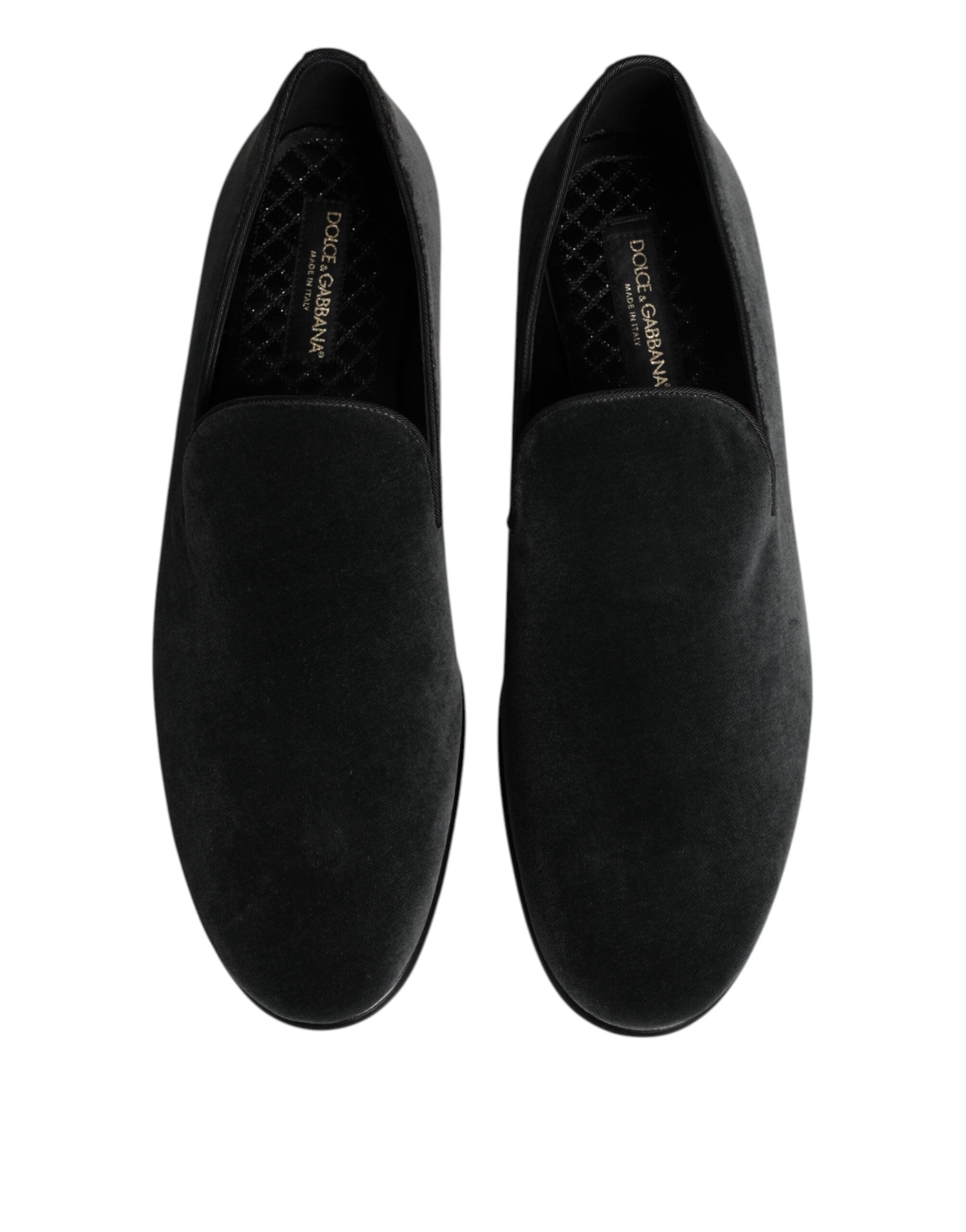Mocassins à enfiler en velours noir Dolce &amp; Gabbana Chaussures habillées