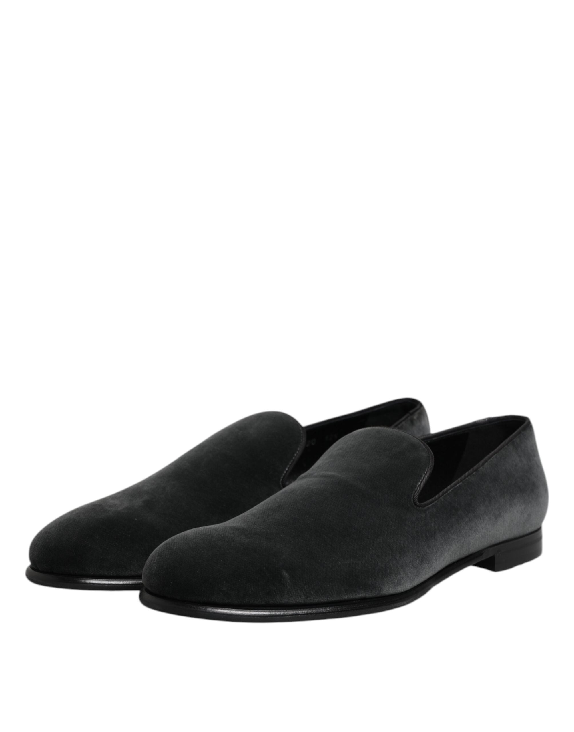 Mocassins à enfiler en velours noir Dolce &amp; Gabbana Chaussures habillées