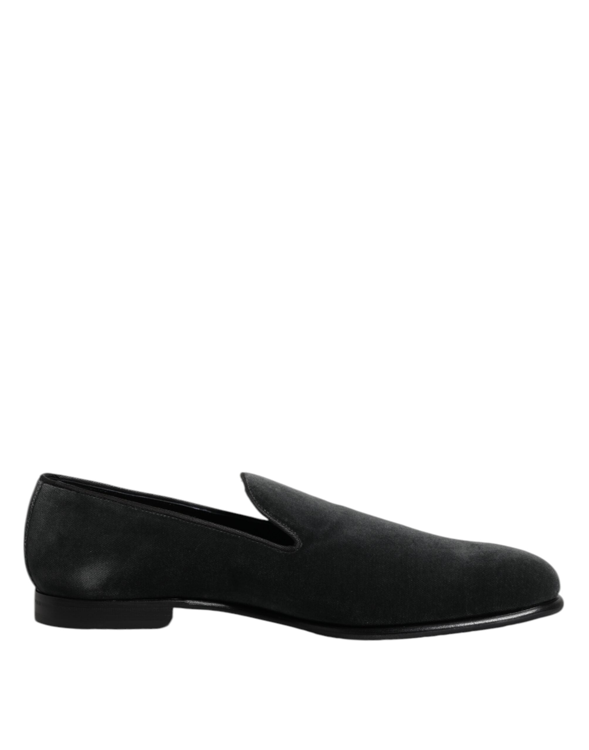 Mocassins à enfiler en velours noir Dolce &amp; Gabbana Chaussures habillées