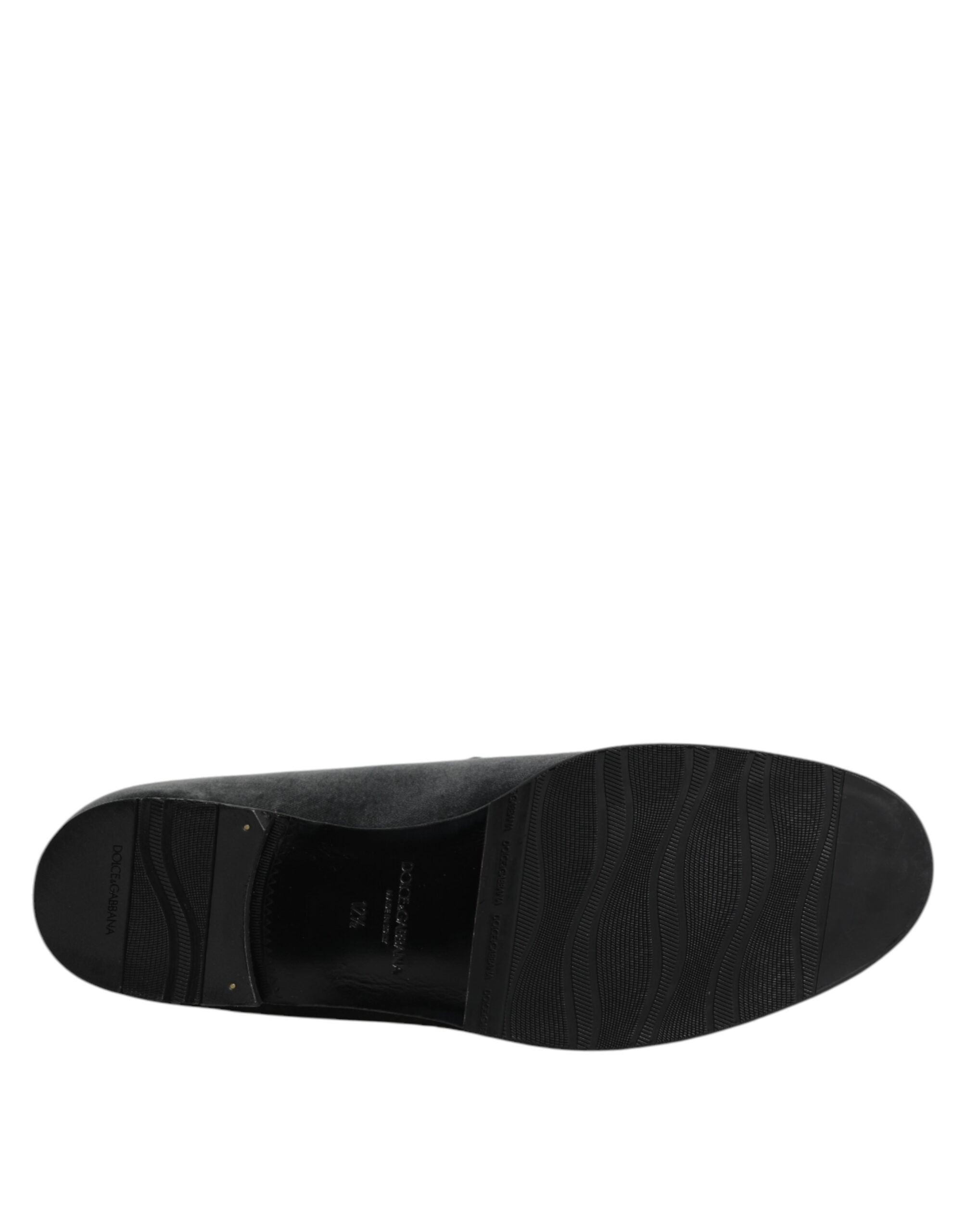 Mocassins à enfiler en velours noir Dolce &amp; Gabbana Chaussures habillées