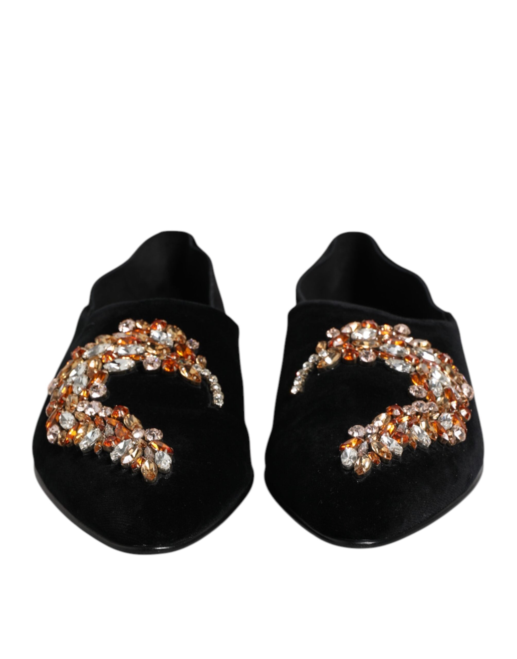 Mocassins à enfiler Dolce &amp; Gabbana en velours noir orné