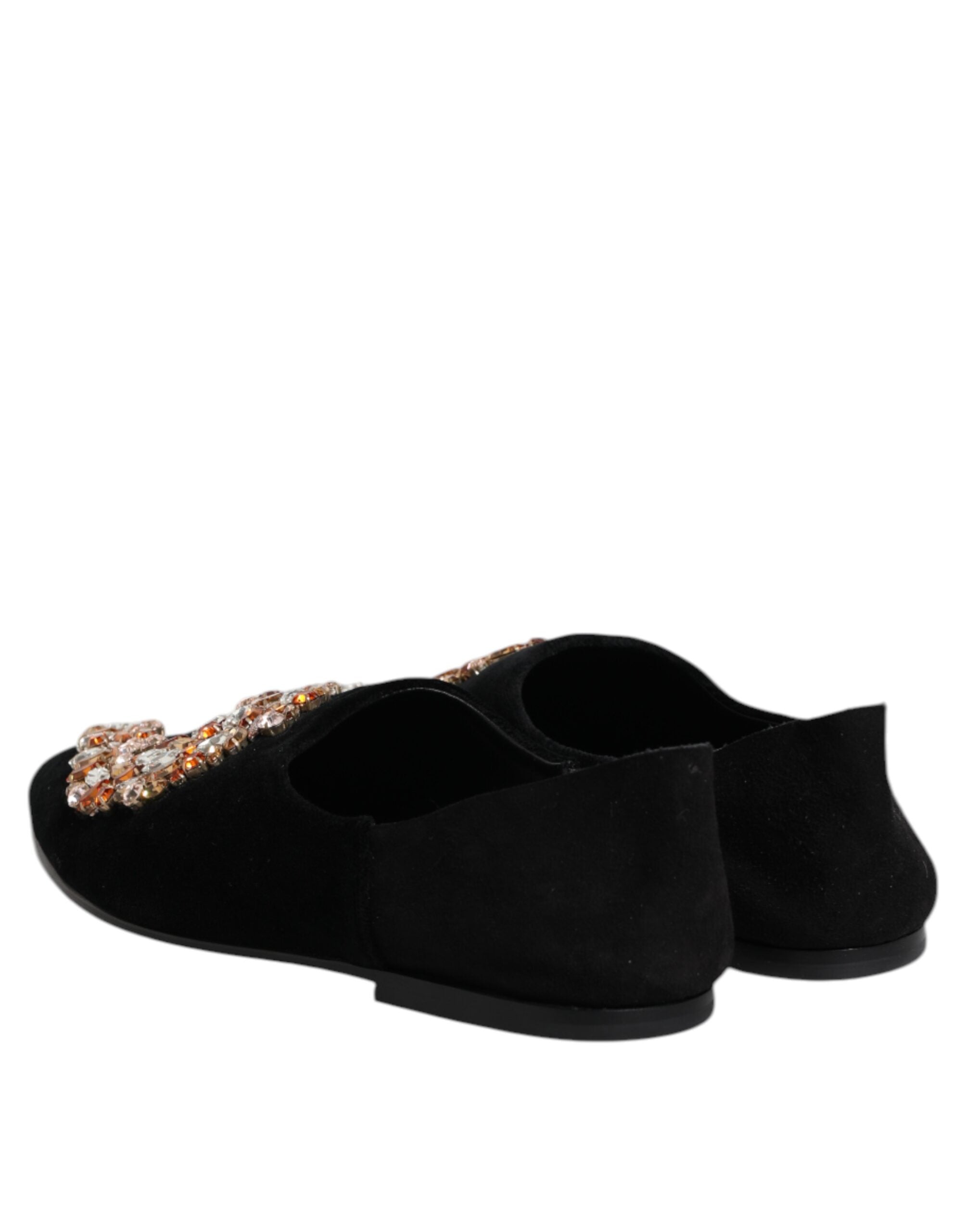 Mocassins à enfiler Dolce &amp; Gabbana en velours noir orné