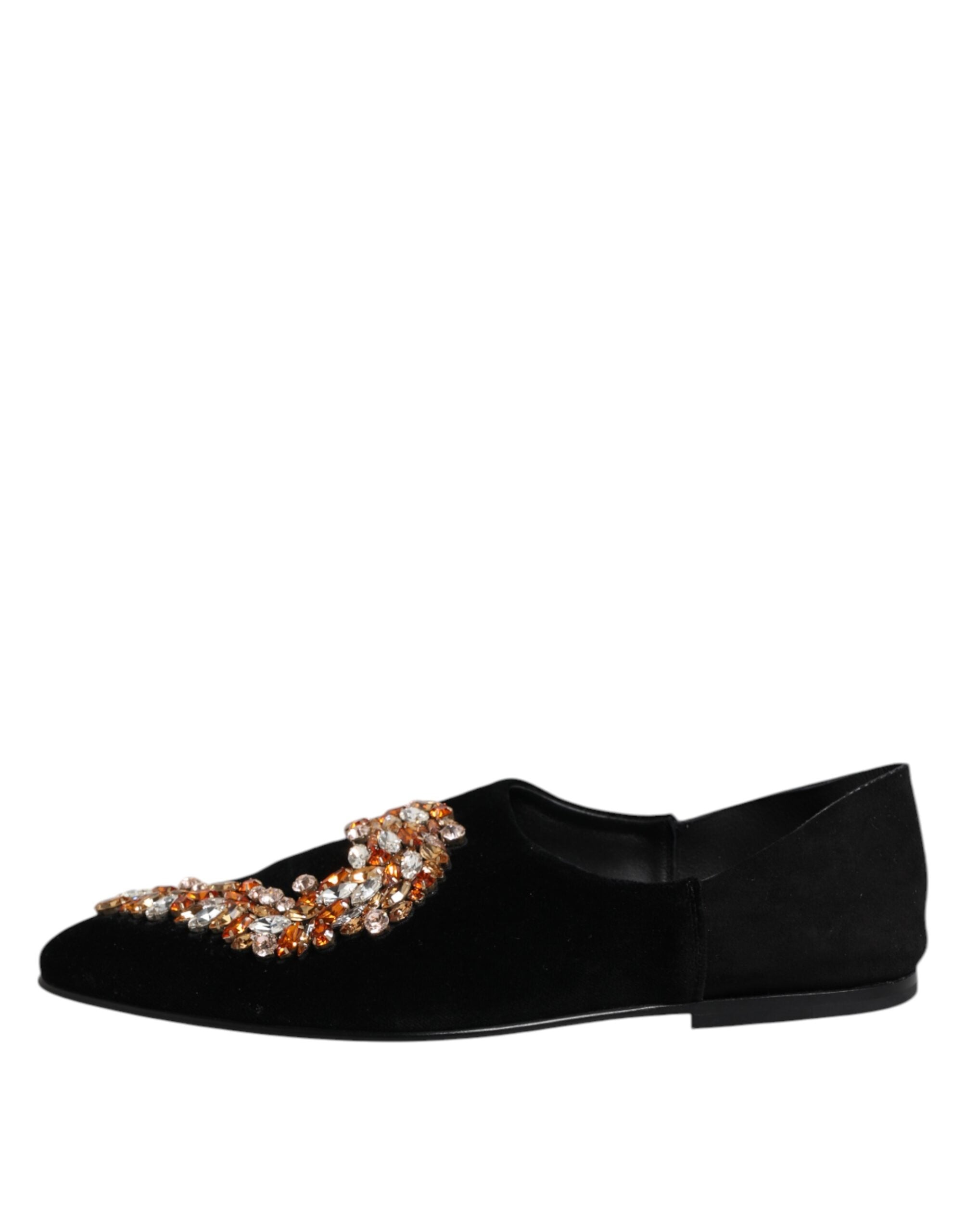 Mocassins à enfiler Dolce &amp; Gabbana en velours noir orné