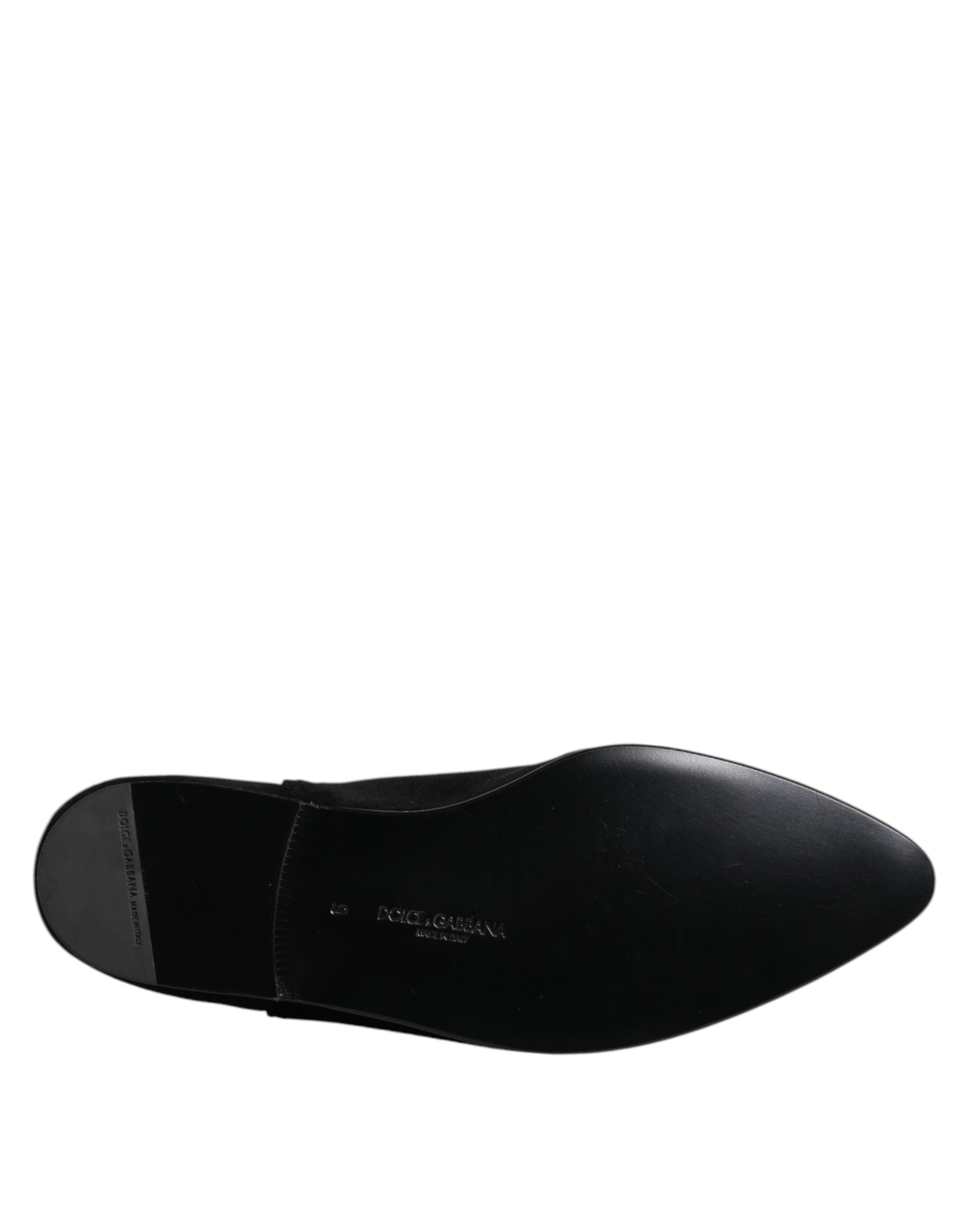 Mocassins à enfiler Dolce &amp; Gabbana en velours noir orné