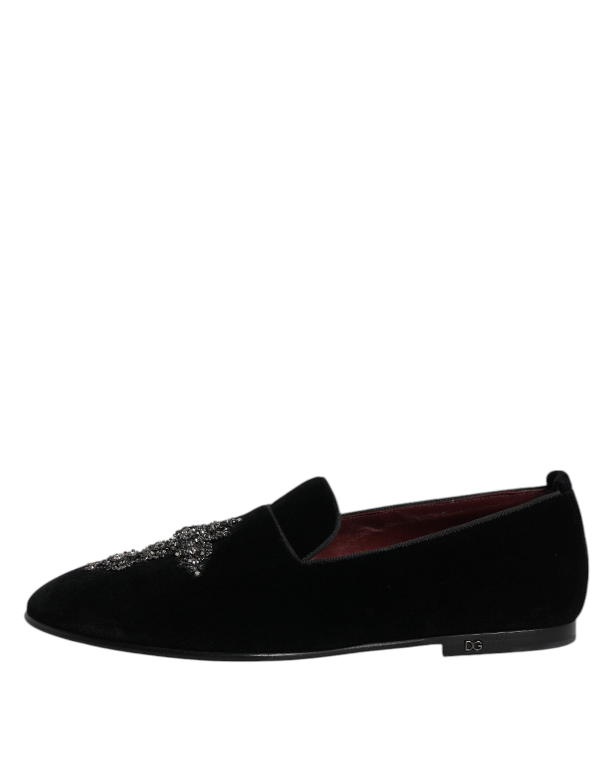Mocassins à enfiler Dolce &amp; Gabbana en velours noir orné
