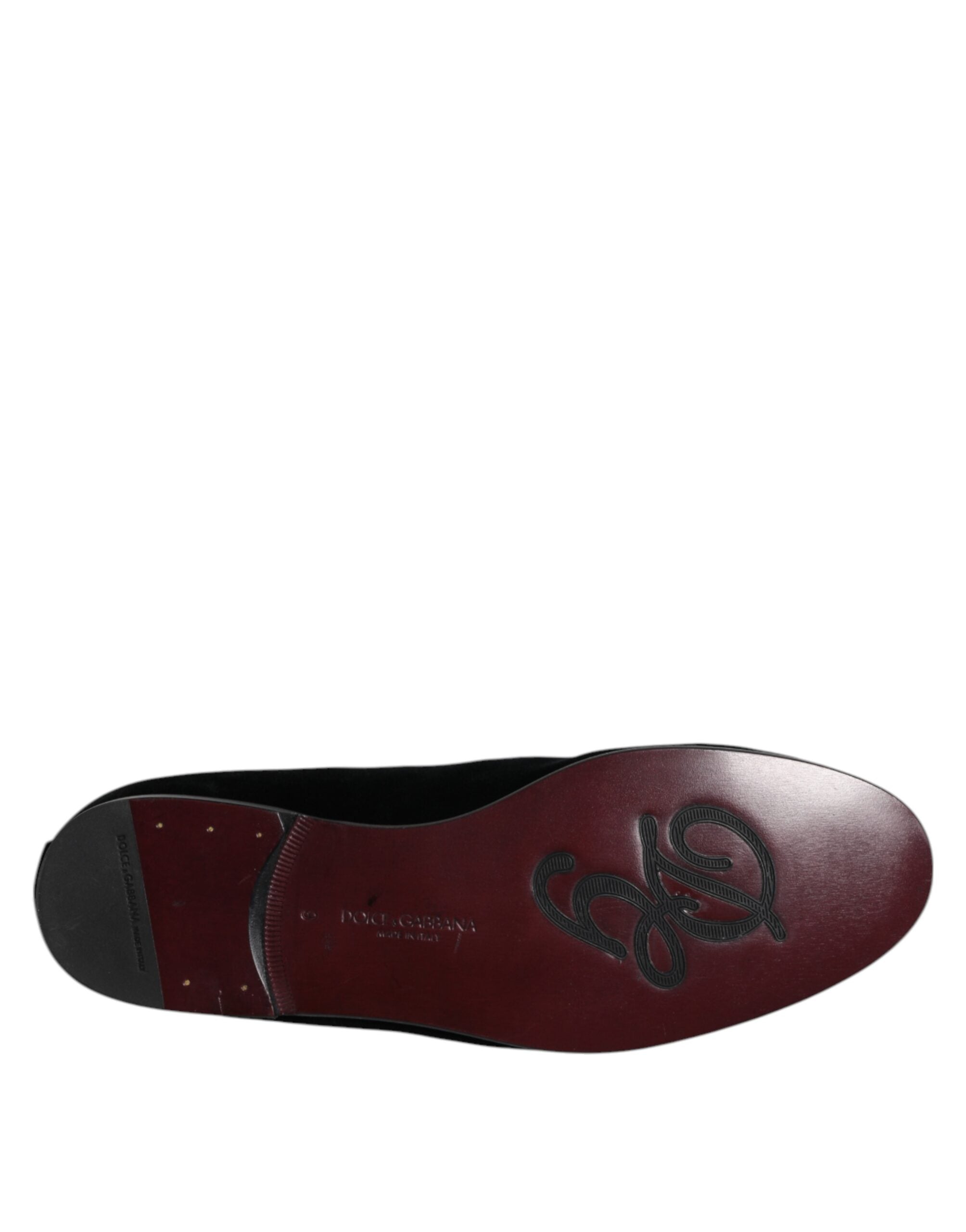 Mocassins à enfiler Dolce &amp; Gabbana en velours noir orné
