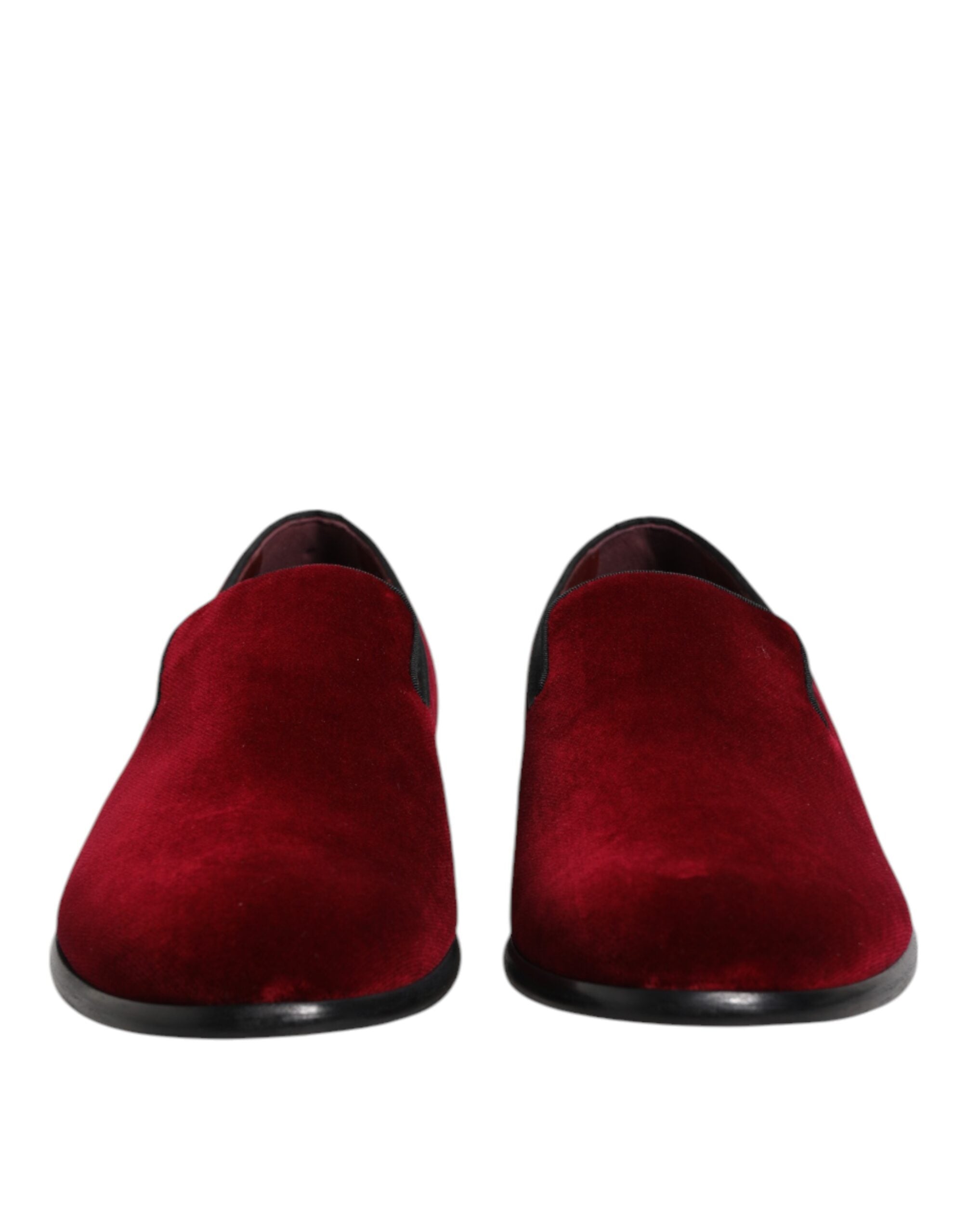 Mocassins à enfiler en velours de coton rouge Dolce &amp; Gabbana