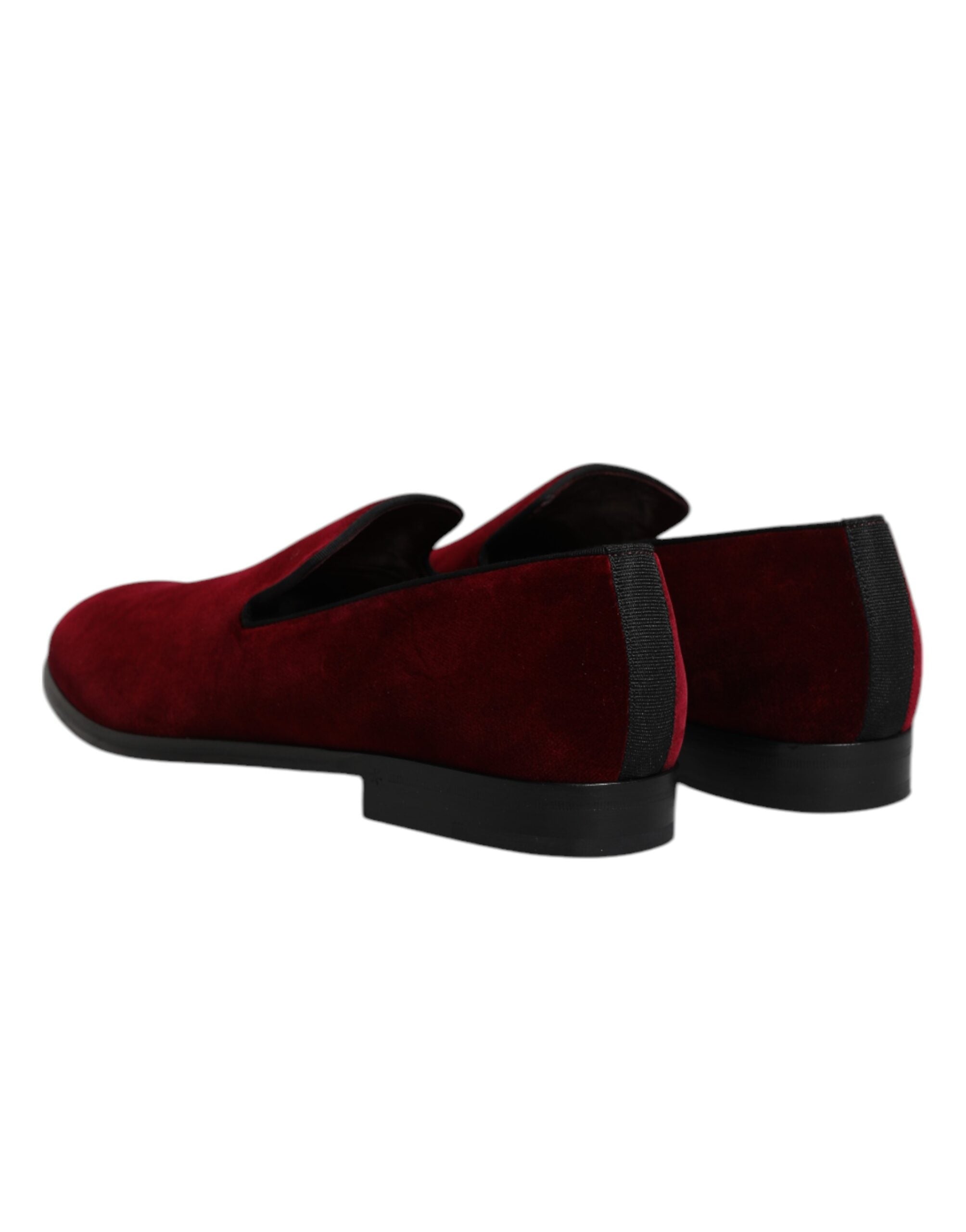 Mocassins à enfiler en velours de coton rouge Dolce &amp; Gabbana