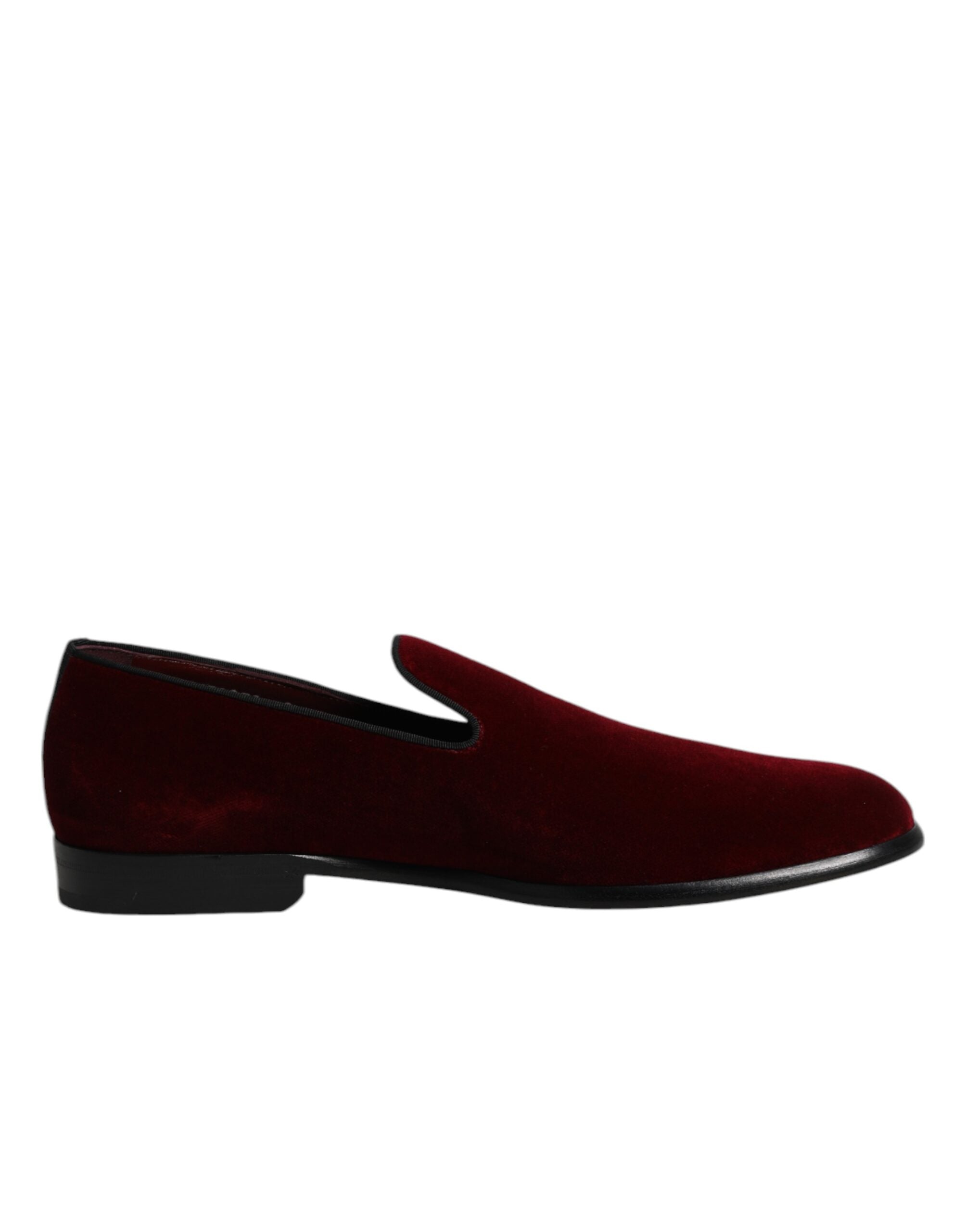 Mocassins à enfiler en velours de coton rouge Dolce &amp; Gabbana
