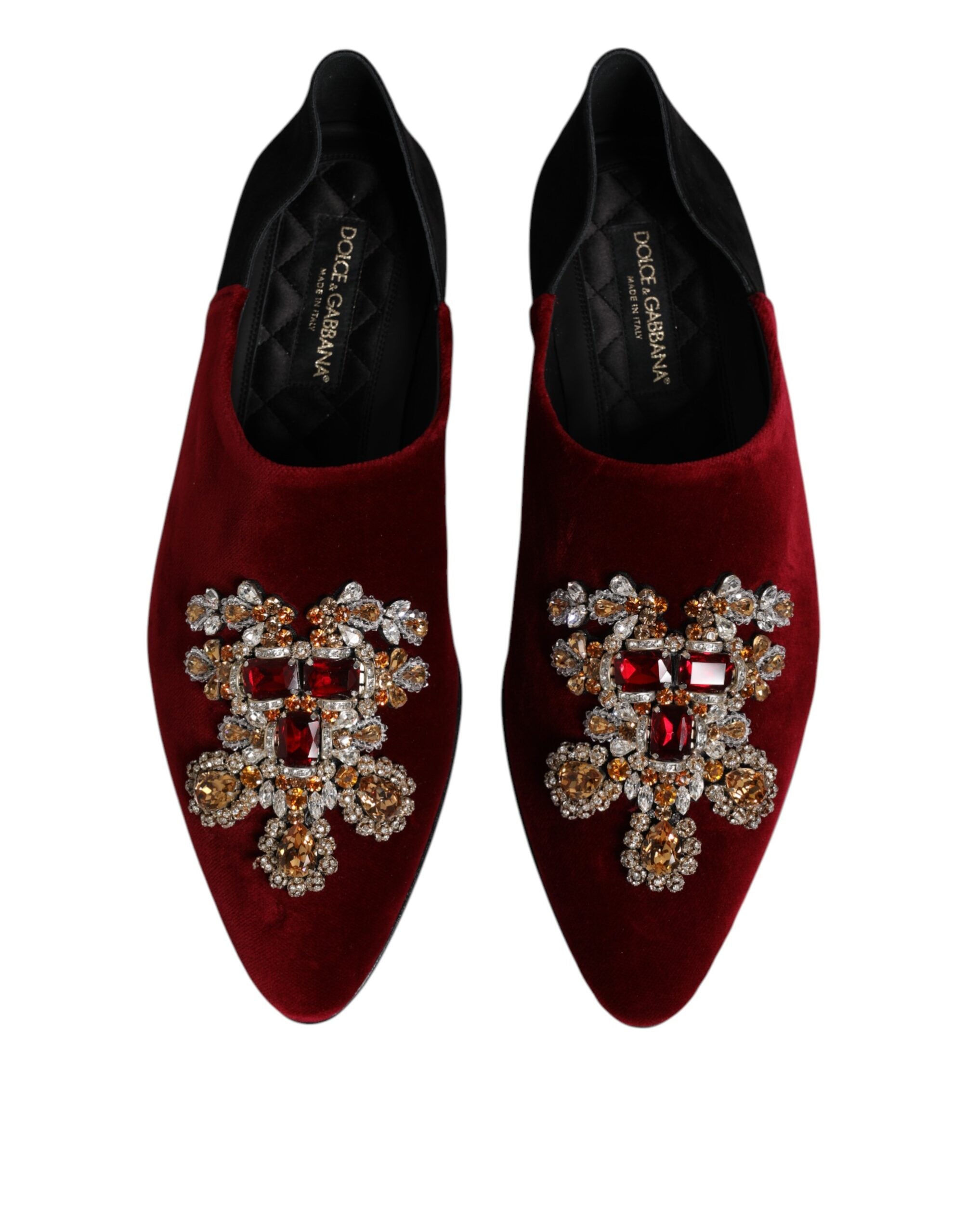 Chaussures à enfiler Dolce &amp; Gabbana en velours noir et rouge