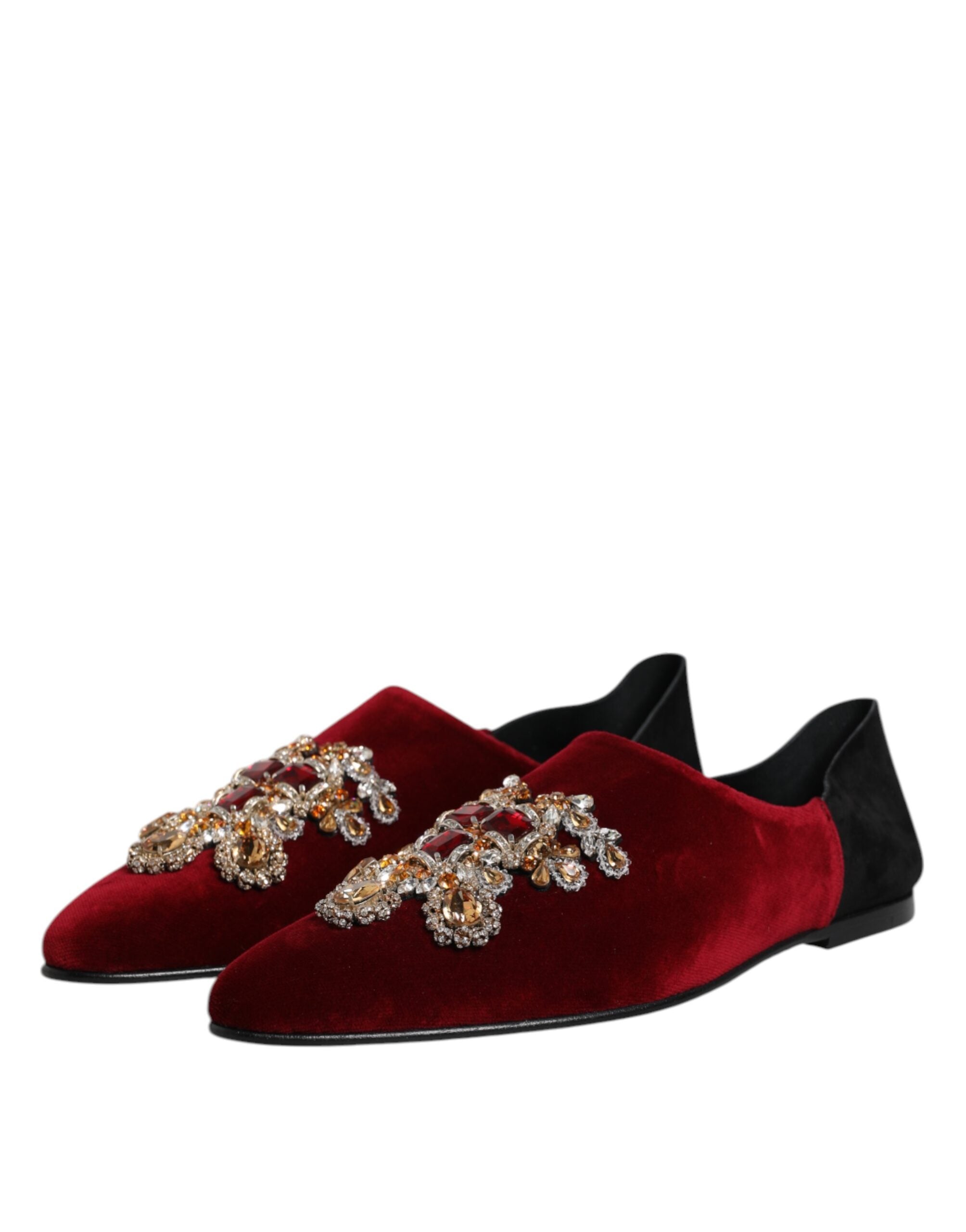 Chaussures à enfiler Dolce &amp; Gabbana en velours noir et rouge