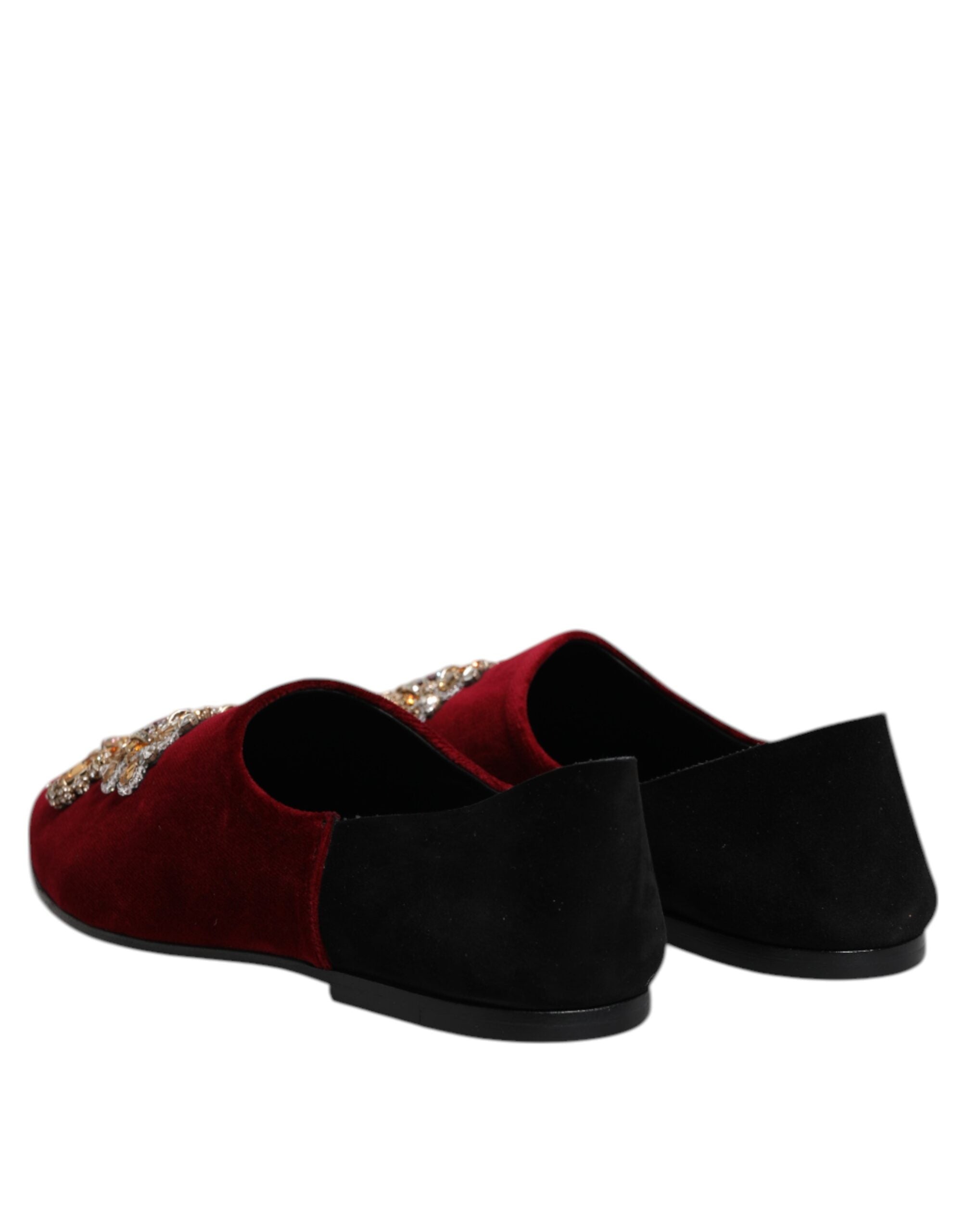Chaussures à enfiler Dolce &amp; Gabbana en velours noir et rouge