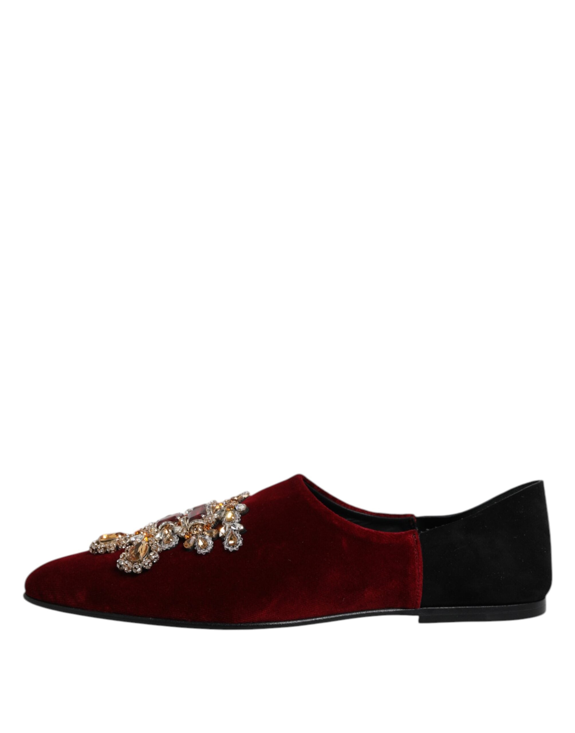 Chaussures à enfiler Dolce &amp; Gabbana en velours noir et rouge