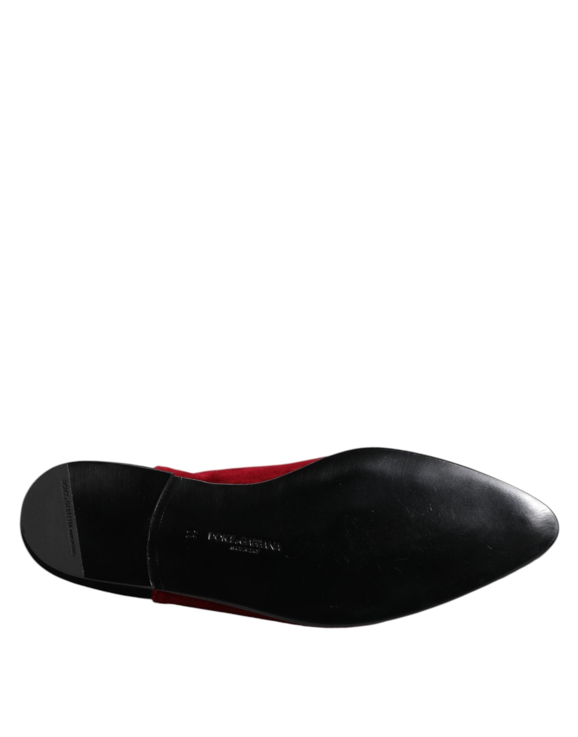 Chaussures à enfiler Dolce &amp; Gabbana en velours noir et rouge