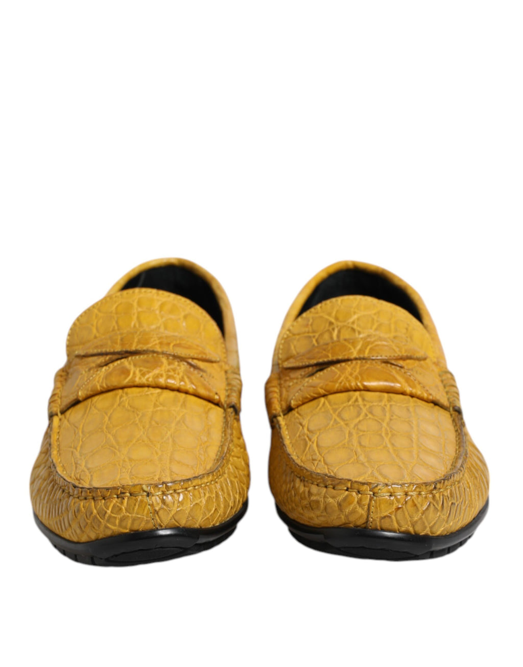 Dolce &amp; Gabbana – Slipper aus exotischem Leder in Gelb