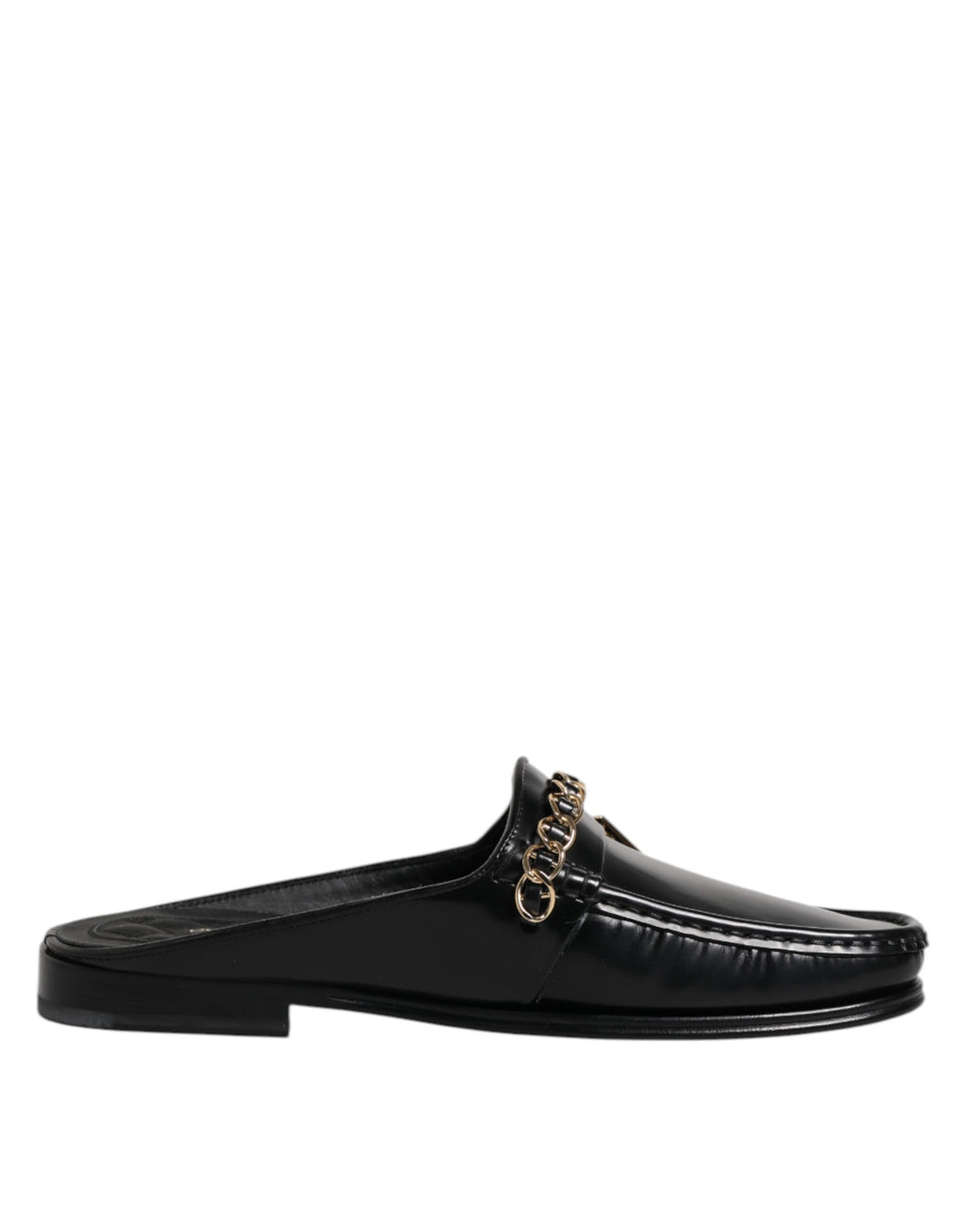 Dolce &amp; Gabbana – Sandalen mit DG-Kette aus schwarzem Leder