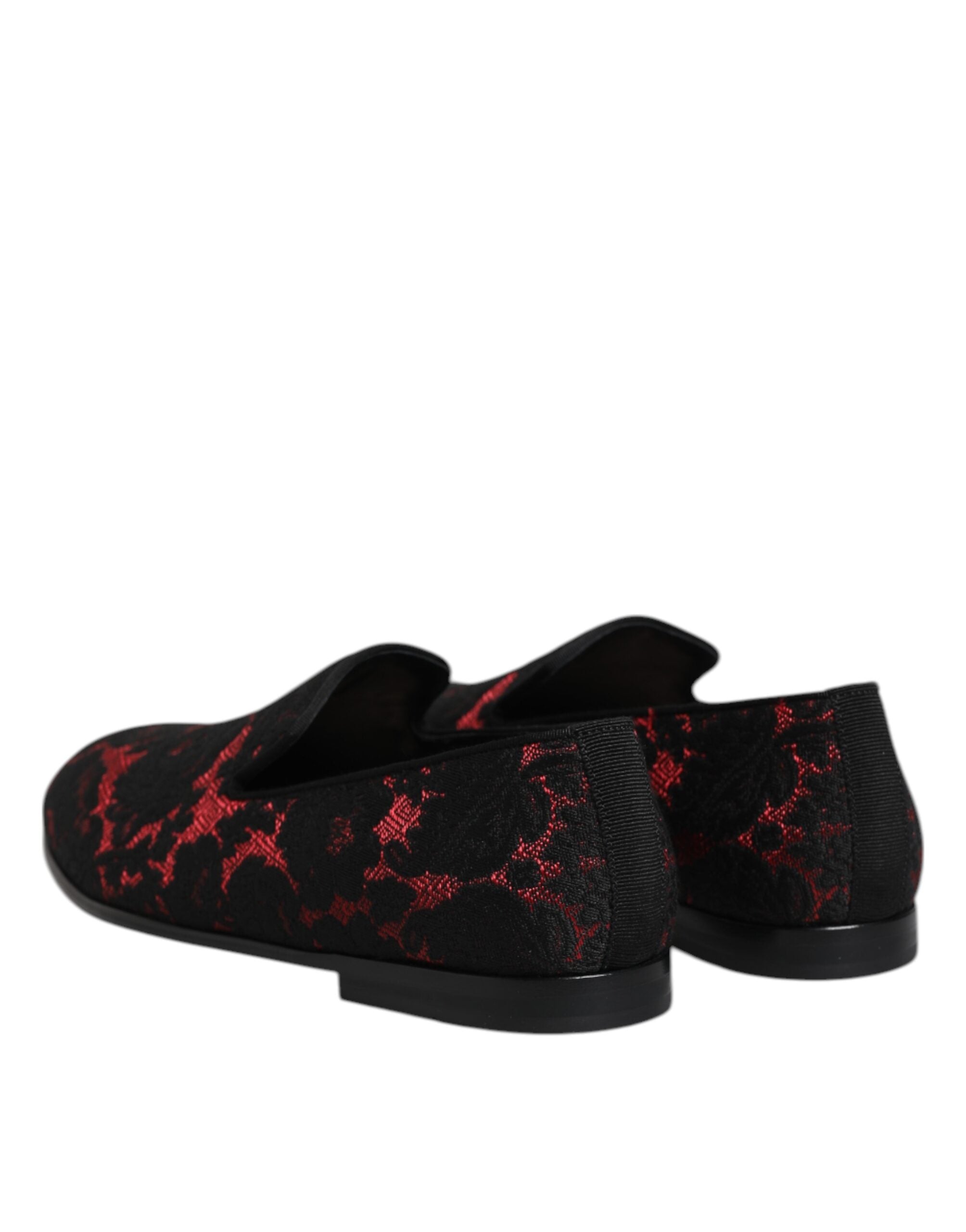 Mocassins à enfiler Dolce &amp; Gabbana en jacquard rouge et noir pour homme