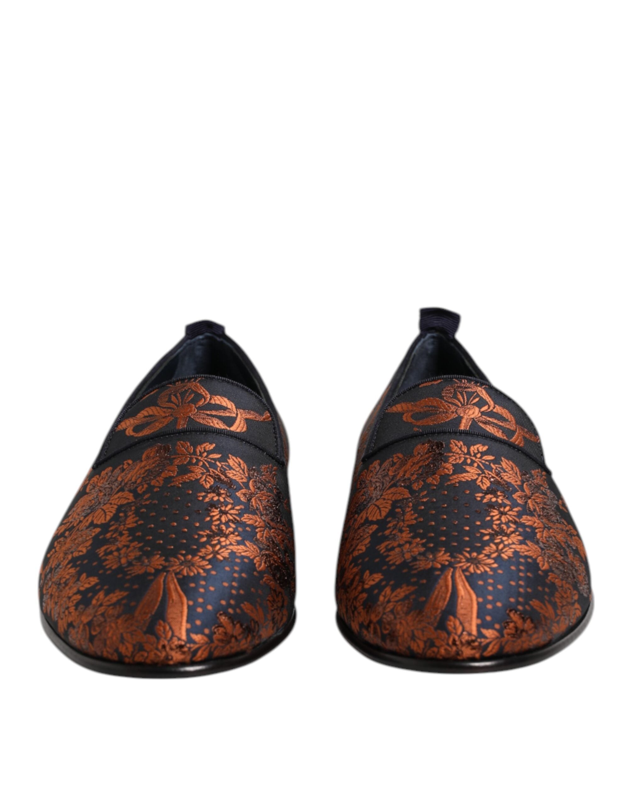 Mocassins à enfiler en polyester jacquard noir Dolce &amp; Gabbana
