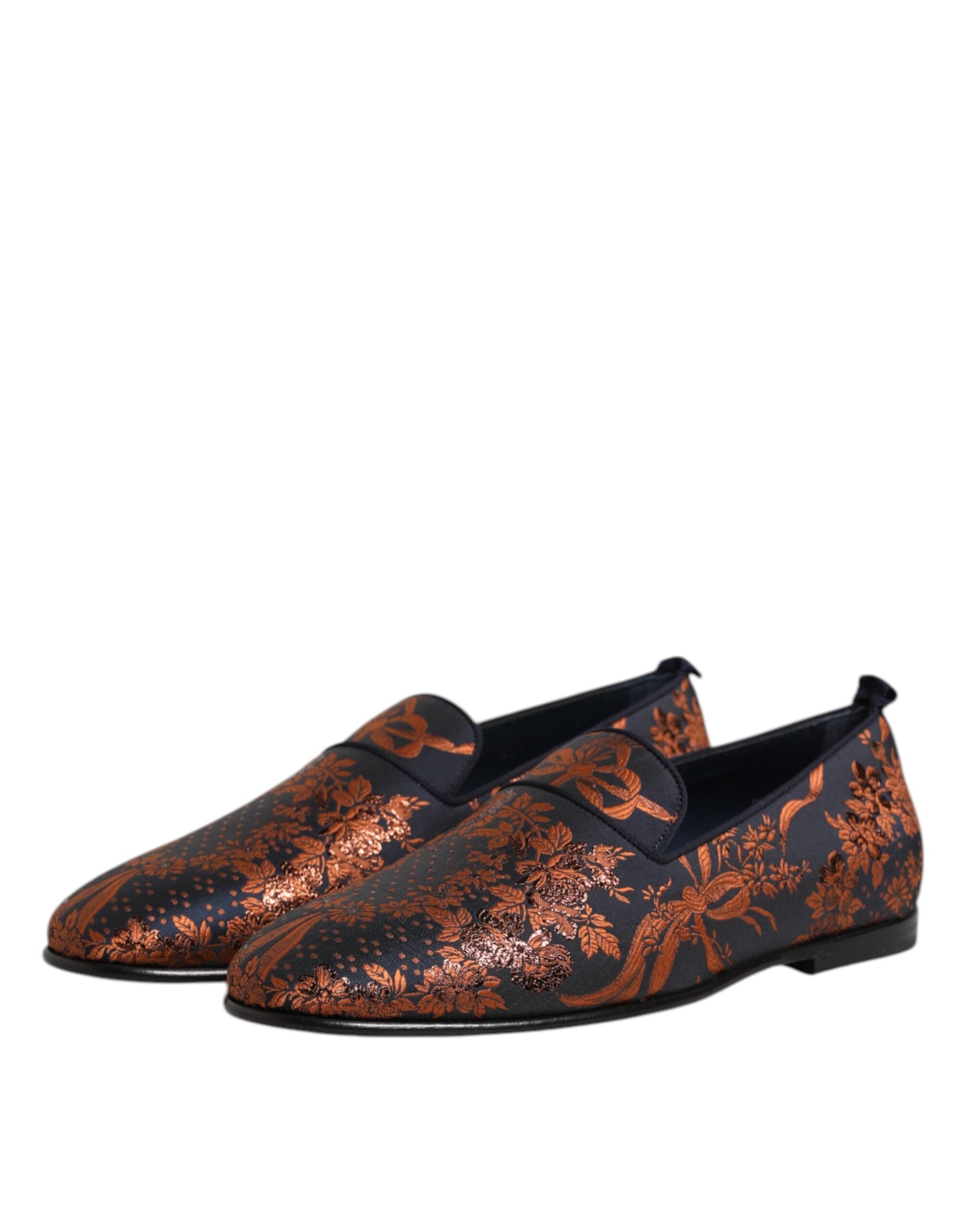 Mocassins à enfiler en polyester jacquard noir Dolce &amp; Gabbana