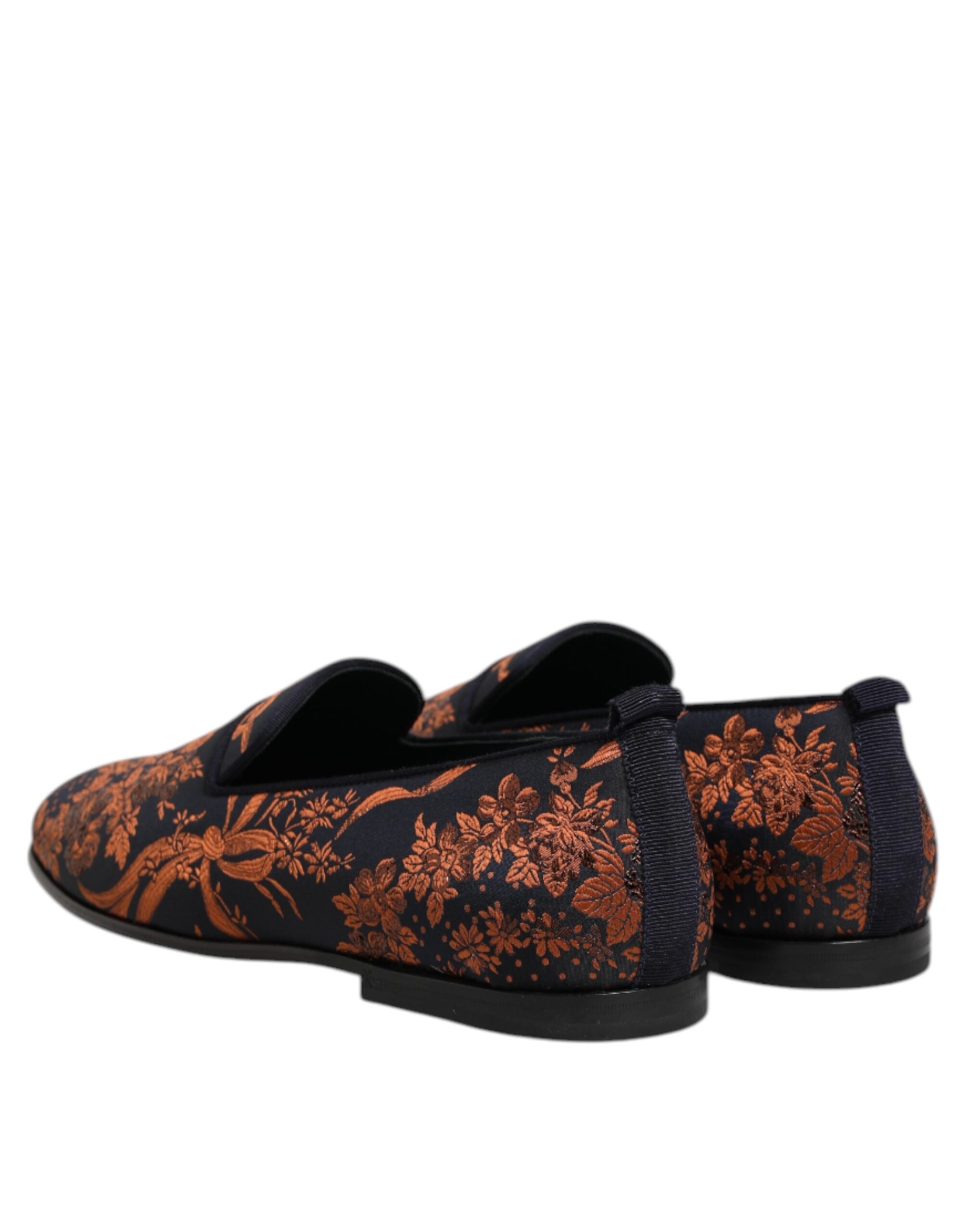 Mocassins à enfiler en polyester jacquard noir Dolce &amp; Gabbana