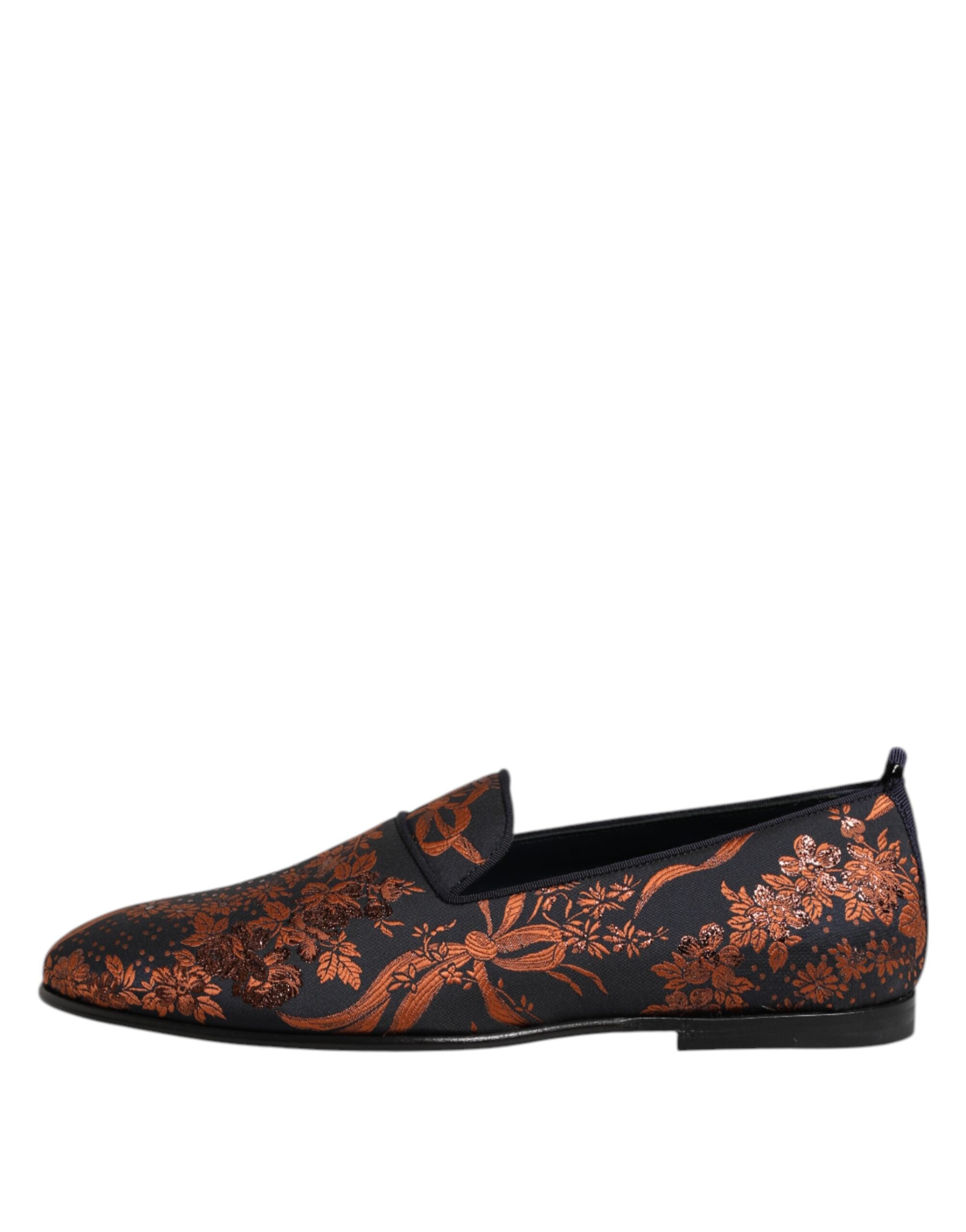 Mocassins à enfiler en polyester jacquard noir Dolce &amp; Gabbana