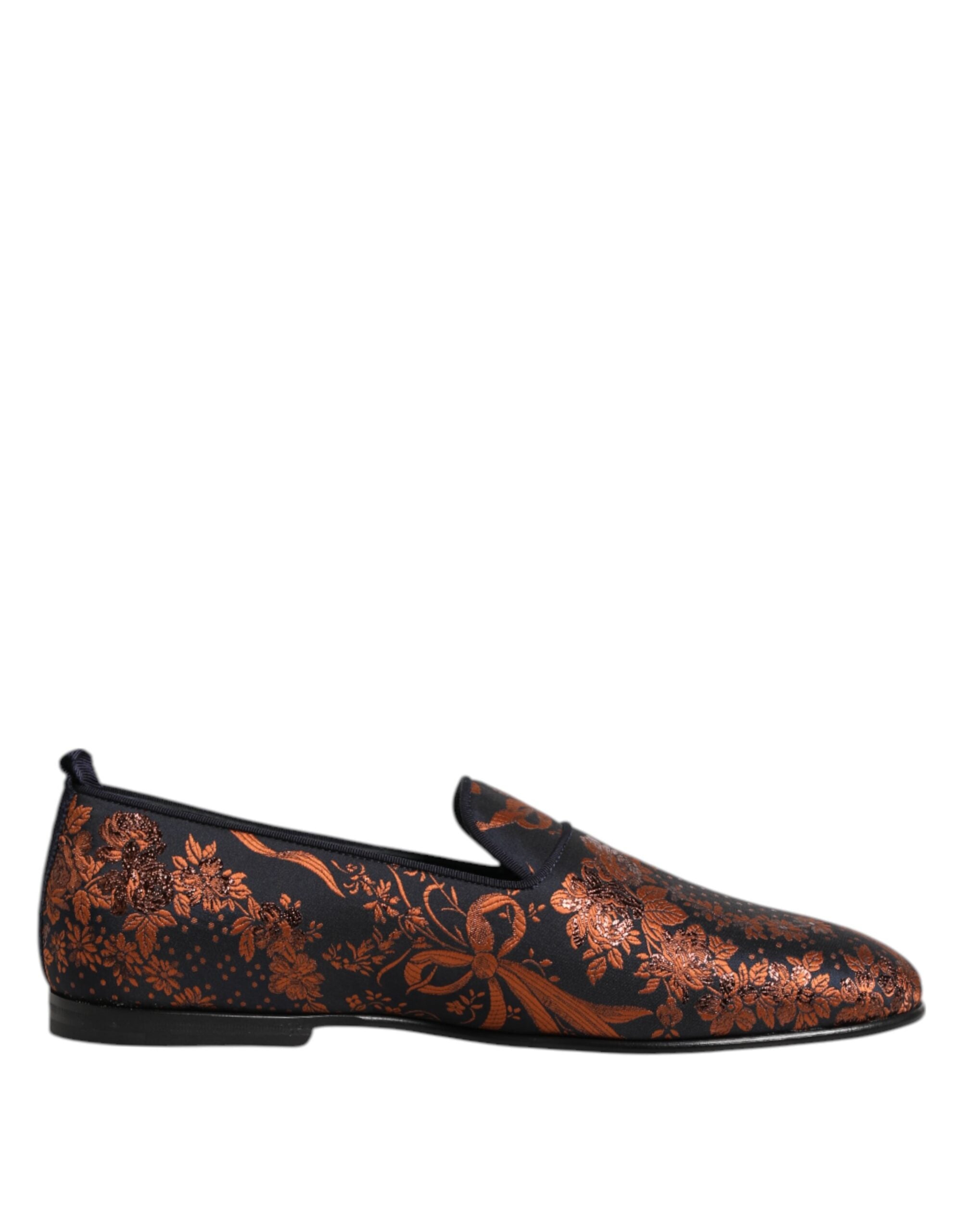 Mocassins à enfiler en polyester jacquard noir Dolce &amp; Gabbana