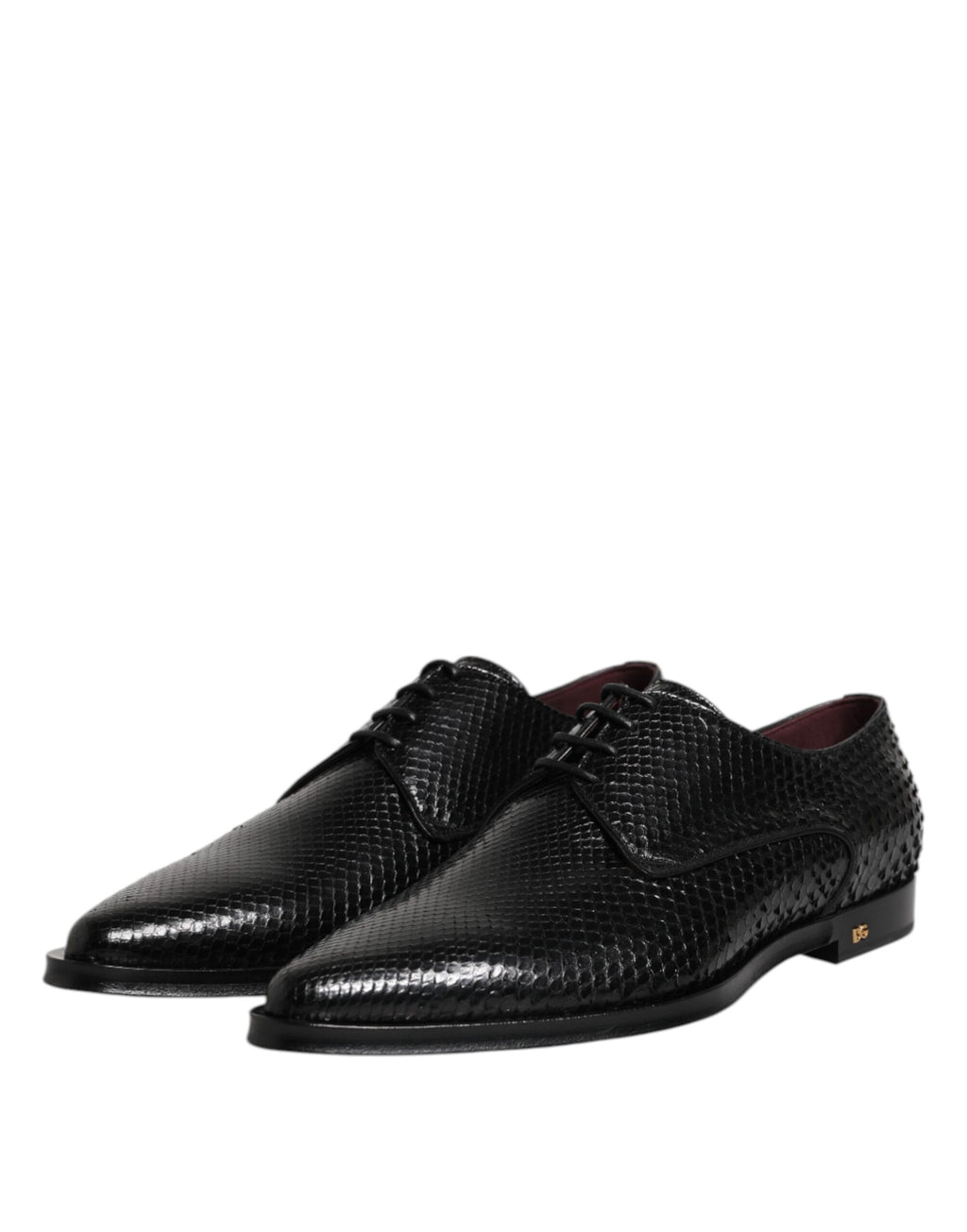 Chaussures Derby à lacets en cuir noir Dolce &amp; Gabbana pour homme