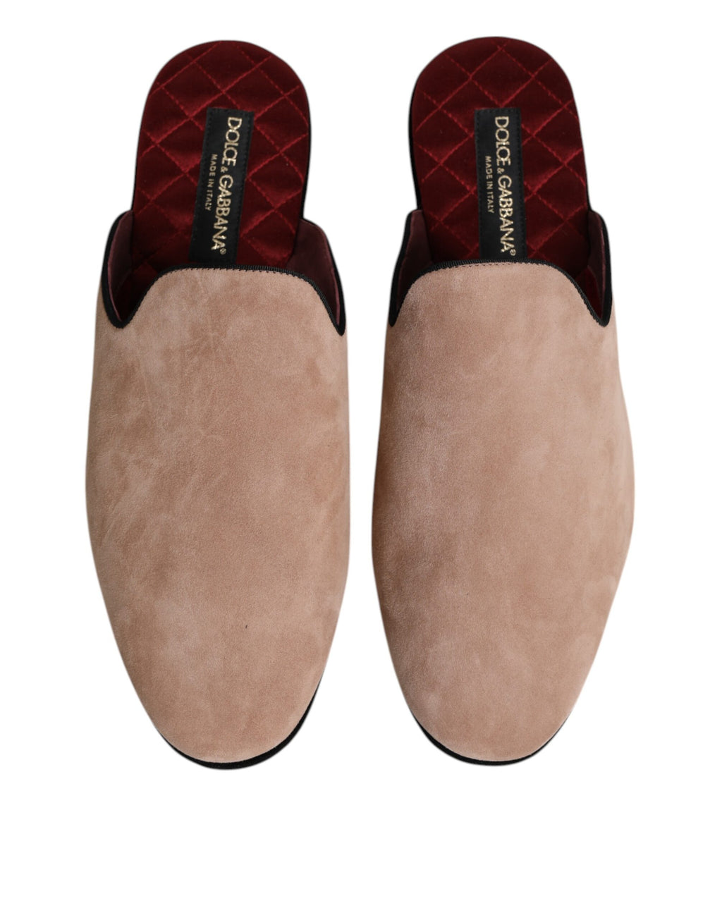 Dolce &amp; Gabbana – Flache Pantoletten aus Wildleder „Capra“ in Beige