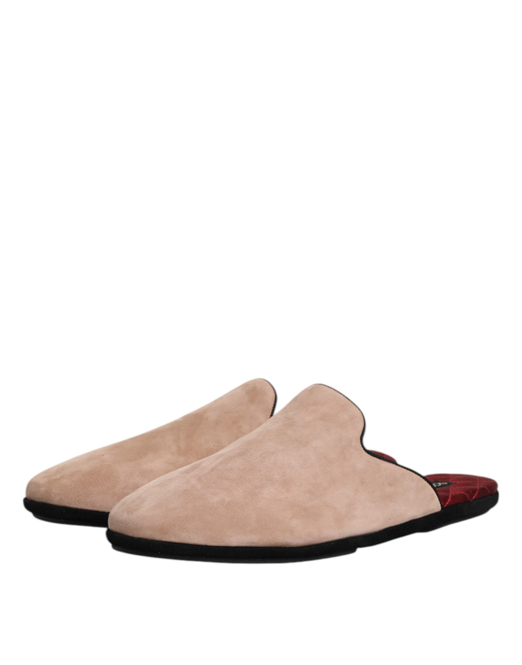 Dolce &amp; Gabbana – Flache Pantoletten aus Wildleder „Capra“ in Beige