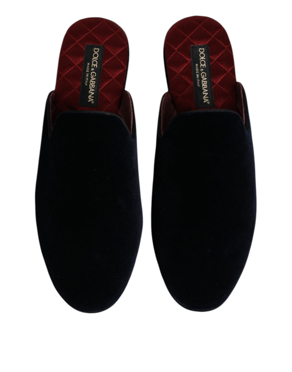 Dolce &amp; Gabbana – Flache Slipper aus schwarzem Viskosesamt
