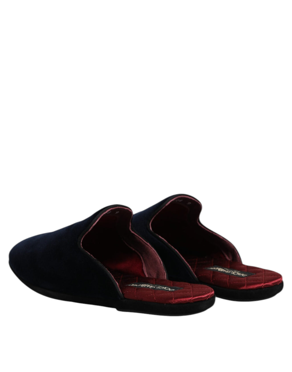 Dolce &amp; Gabbana – Flache Slipper aus schwarzem Viskosesamt