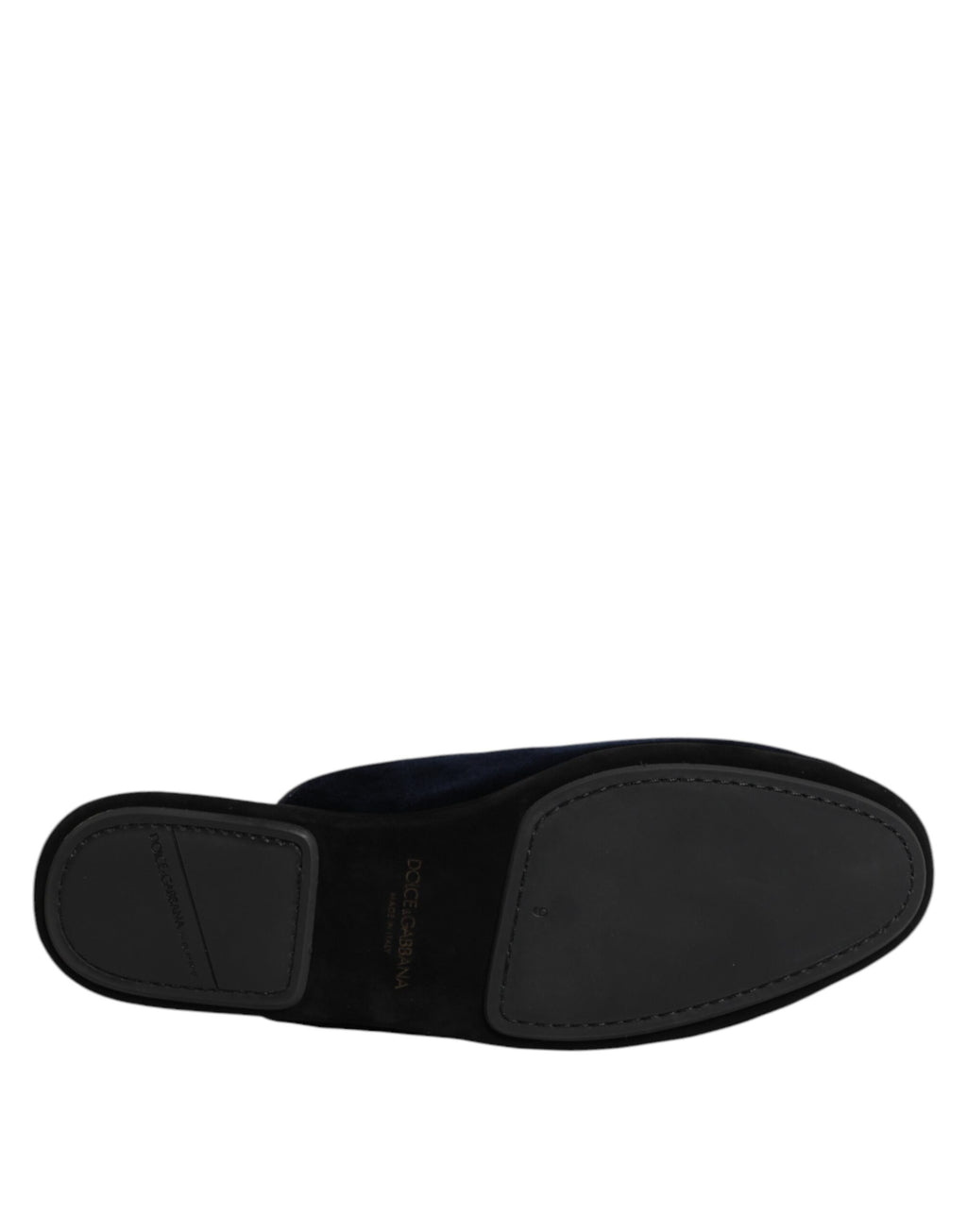Dolce &amp; Gabbana – Flache Slipper aus schwarzem Viskosesamt
