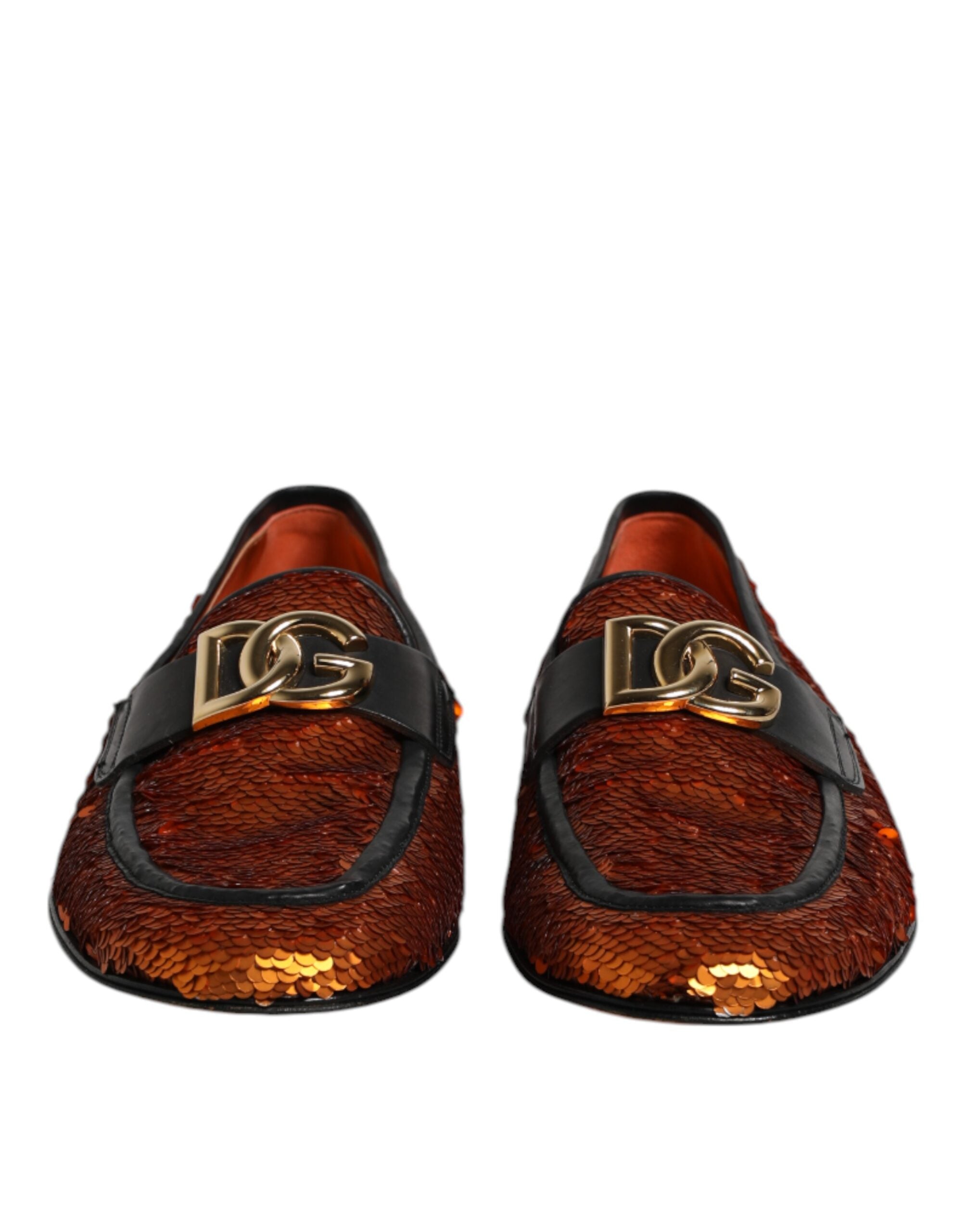 Mocassins Dolce &amp; Gabbana orange à paillettes pour homme