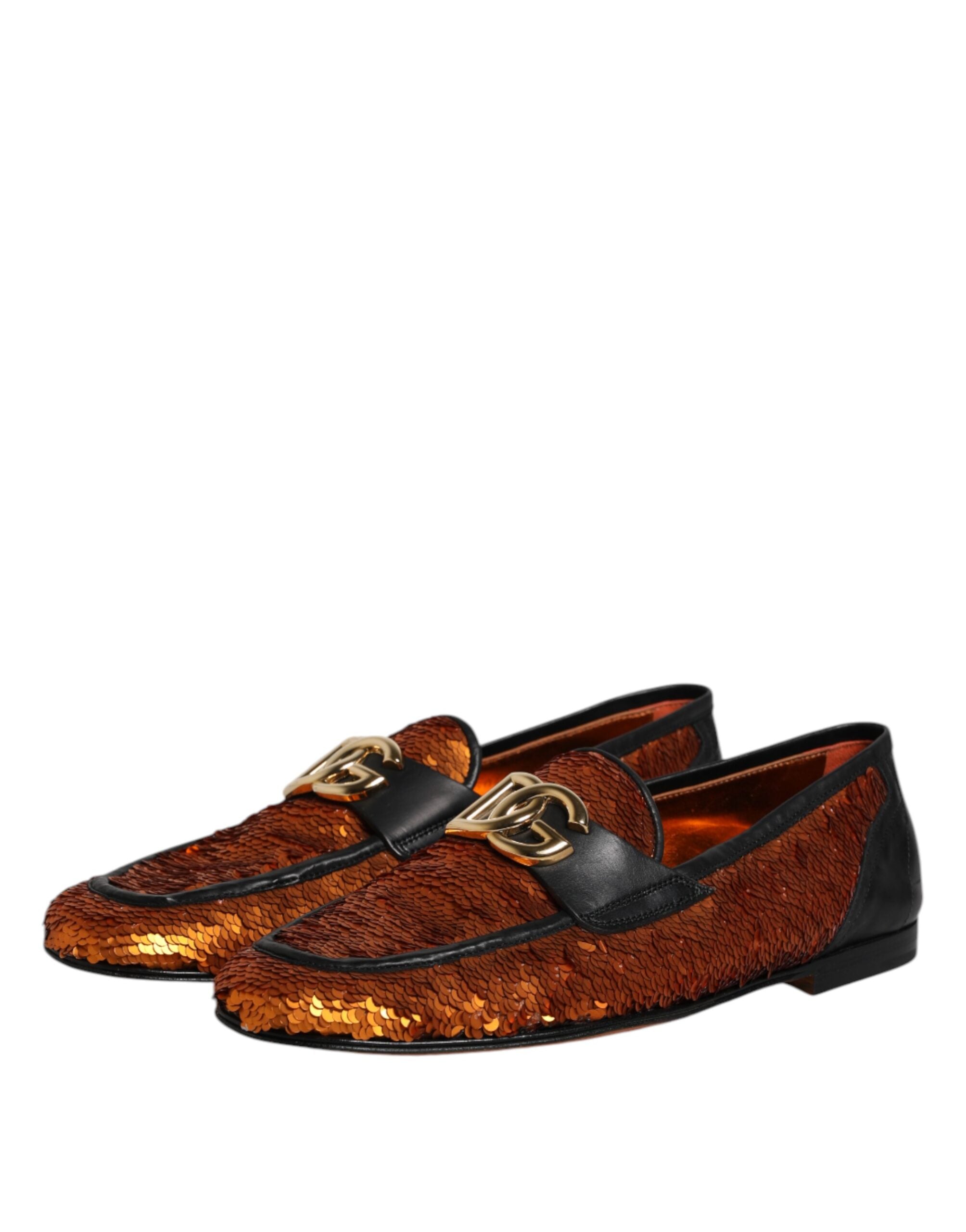 Mocassins Dolce &amp; Gabbana orange à paillettes pour homme