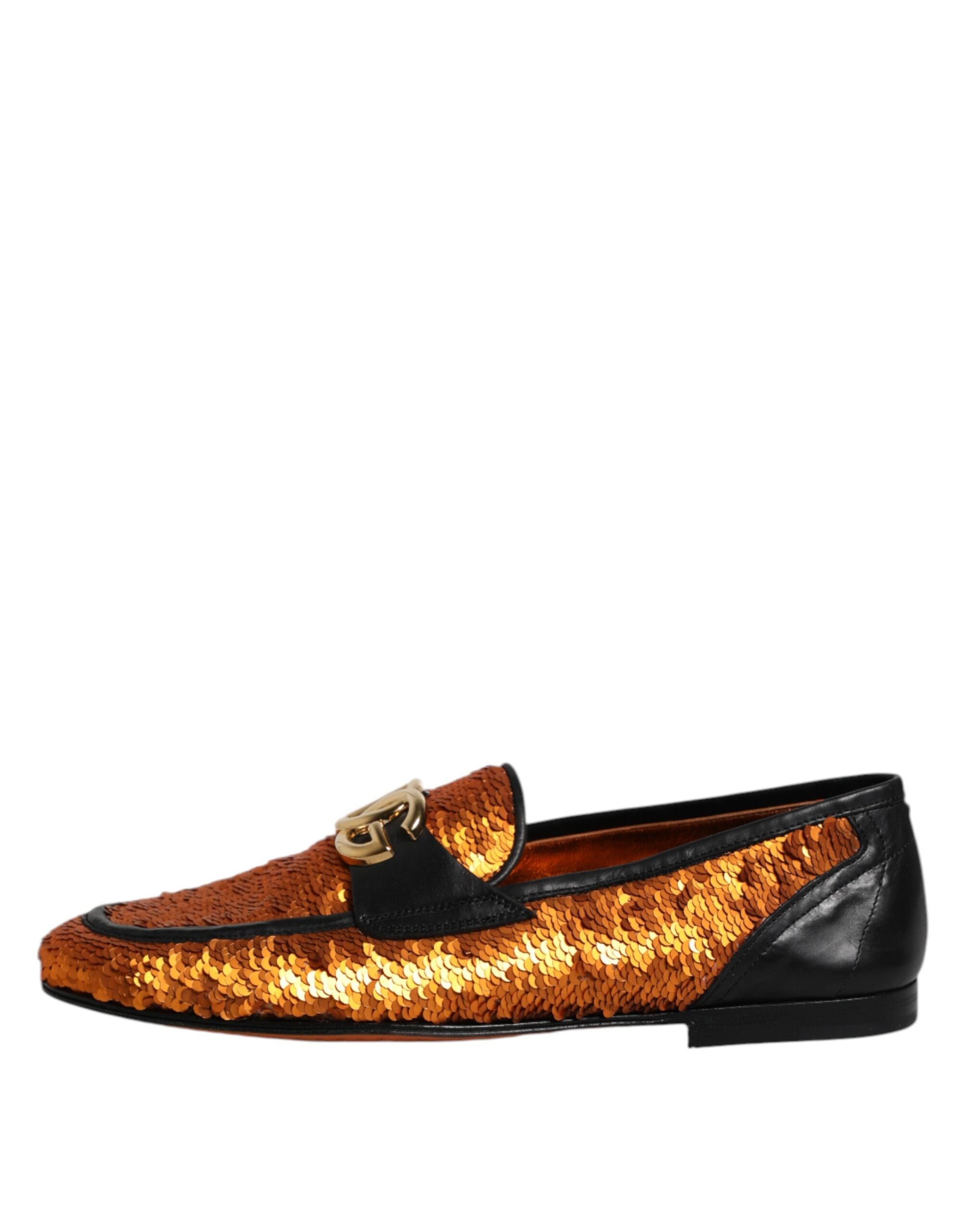 Mocassins Dolce &amp; Gabbana orange à paillettes pour homme