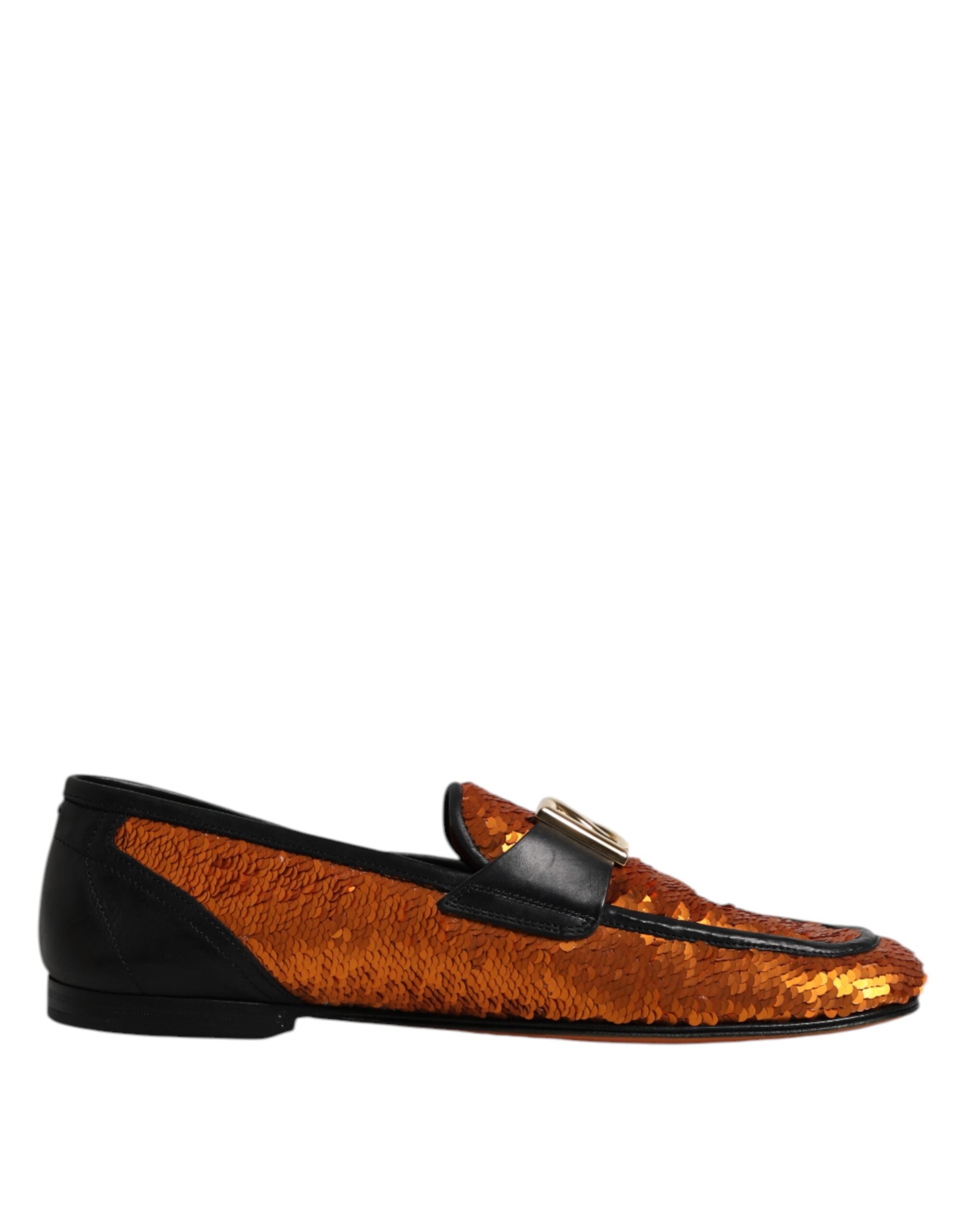 Mocassins Dolce &amp; Gabbana orange à paillettes pour homme