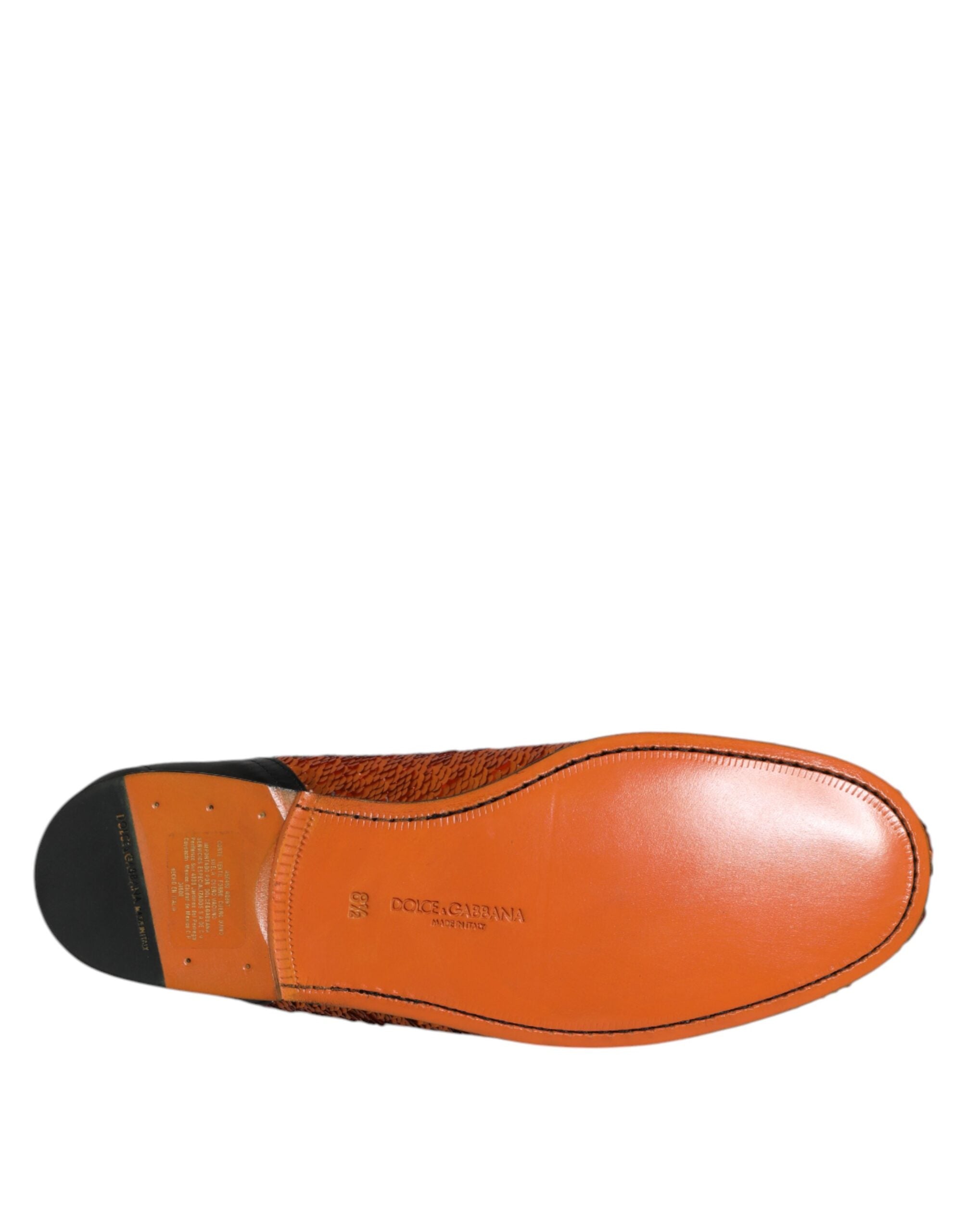 Mocassins Dolce &amp; Gabbana orange à paillettes pour homme