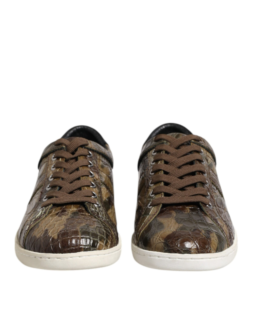 Baskets basses Dolce &amp; Gabbana en cuir exotique marron