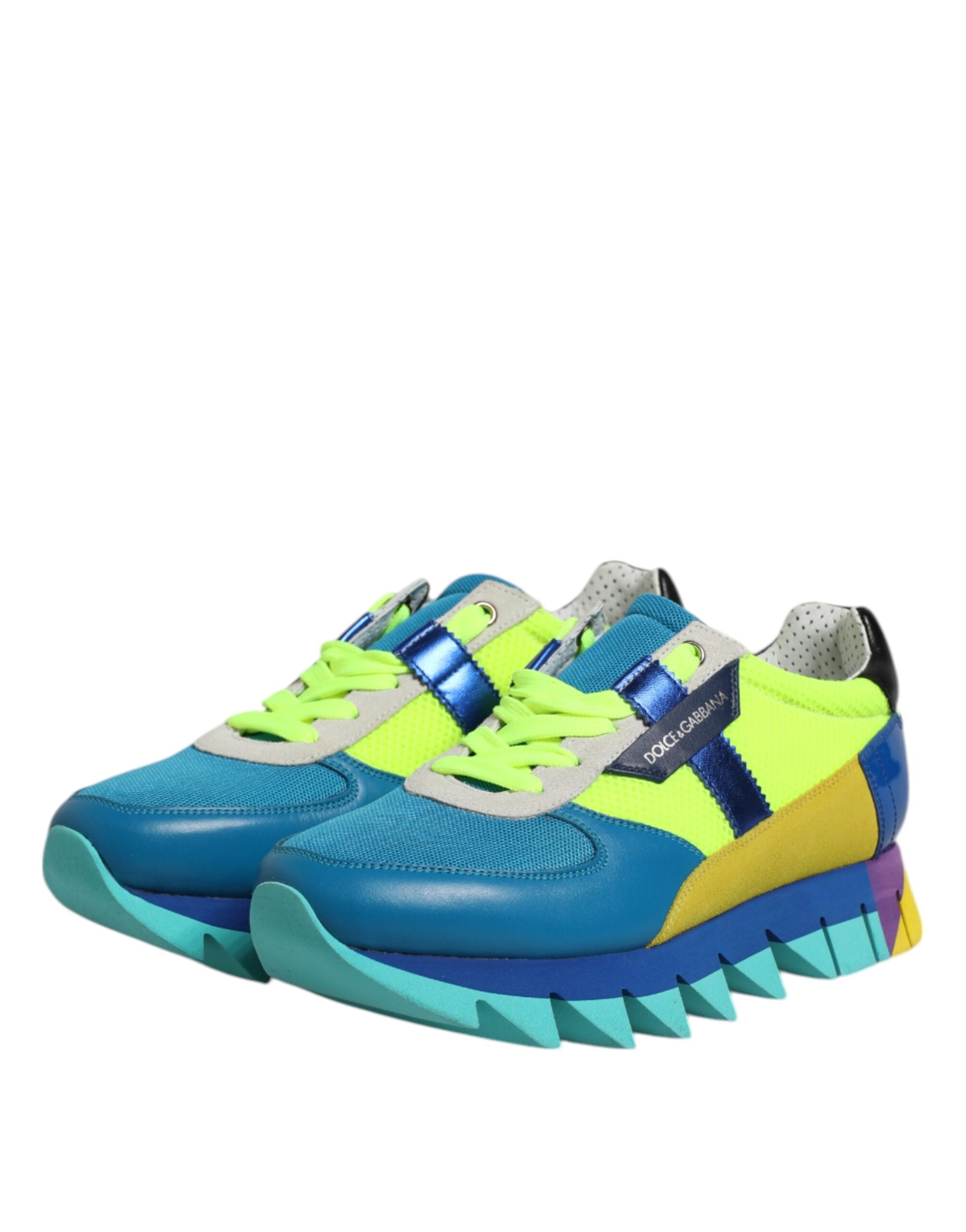 Baskets basses en cuir multicolores Dolce &amp; Gabbana pour homme