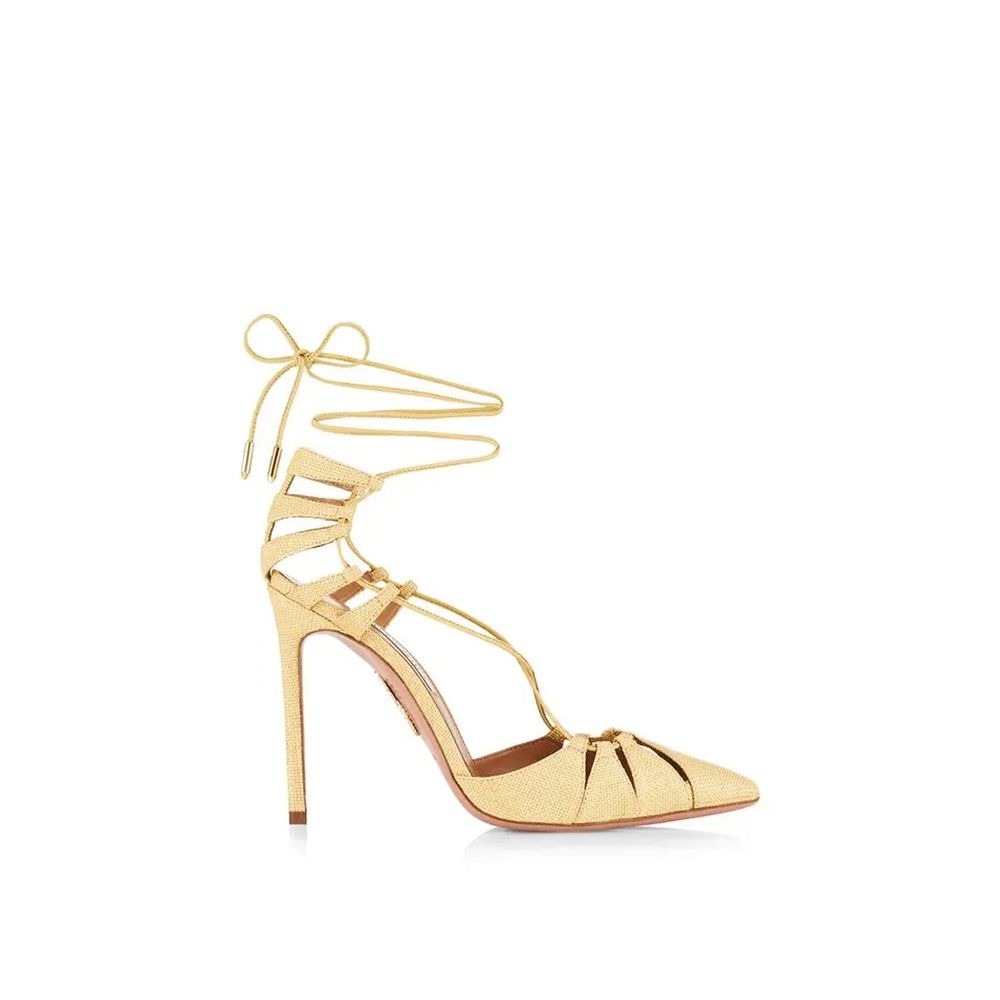 Aquazzura Aquazzurra Bellissima - Sandales à talons aiguilles en raphia tissé