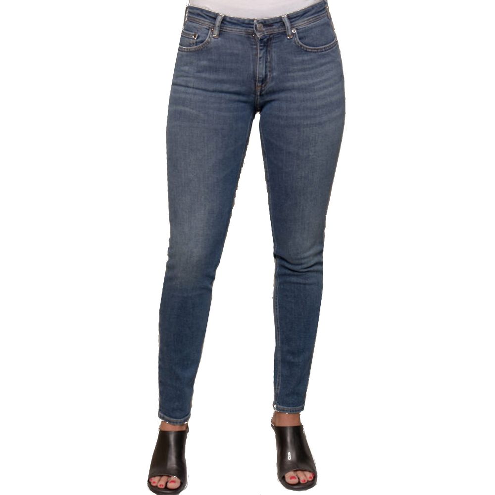 Acne Studios Blå Konst Climb Jeans aus mittelblauem Baumwolldenim